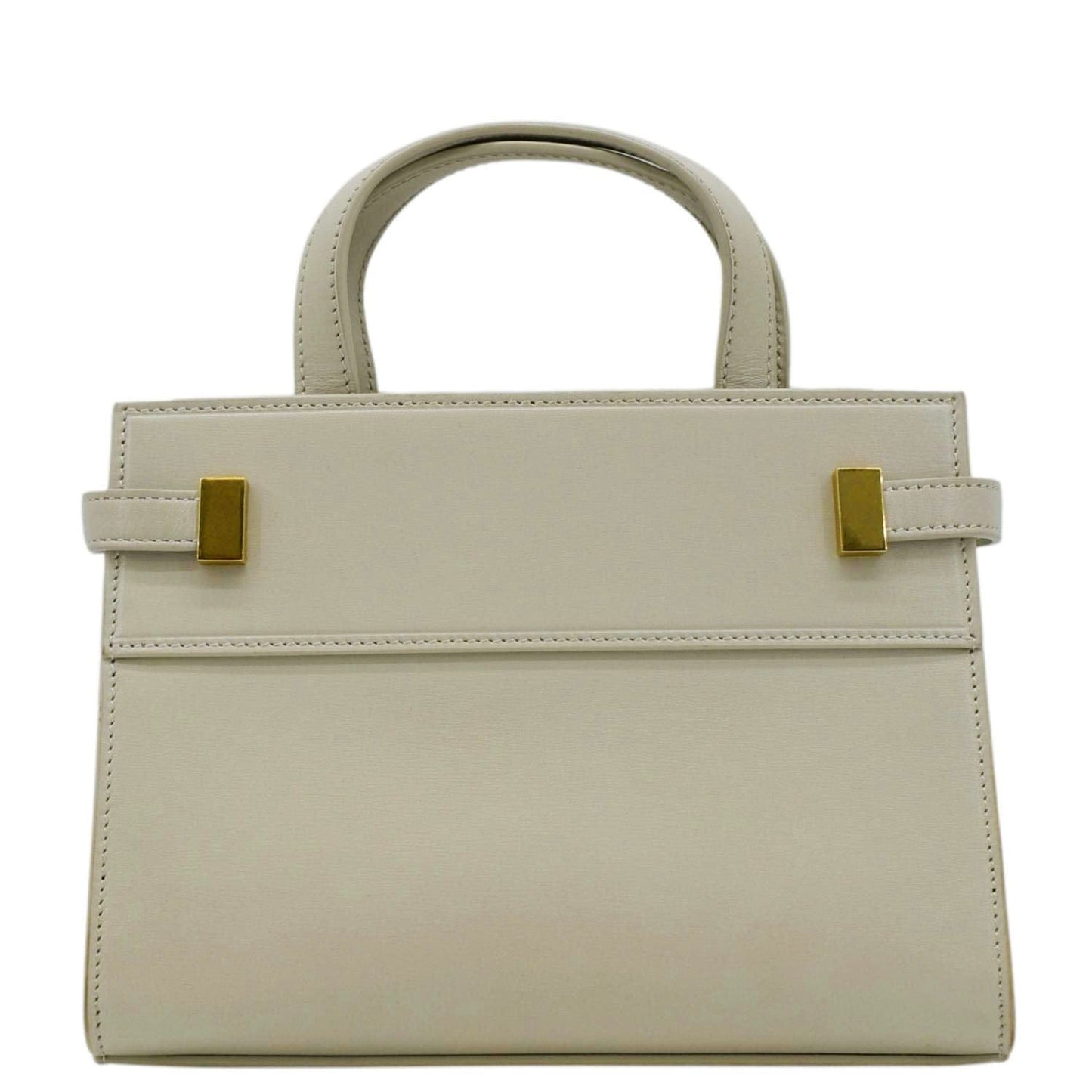 YSL Saint Laurent Yves Manhattan Shopper Tote Bag Leather Beige
