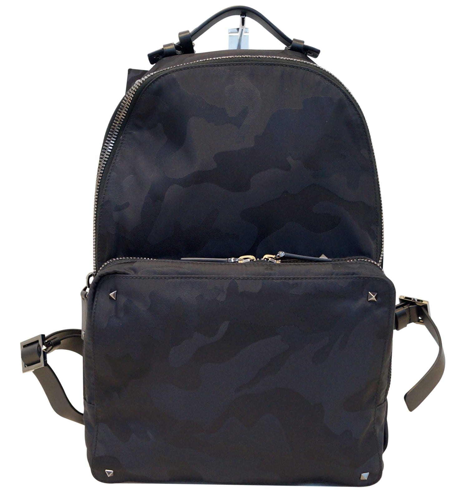 Valentino Jacquard Camo Backpack Nylon Black