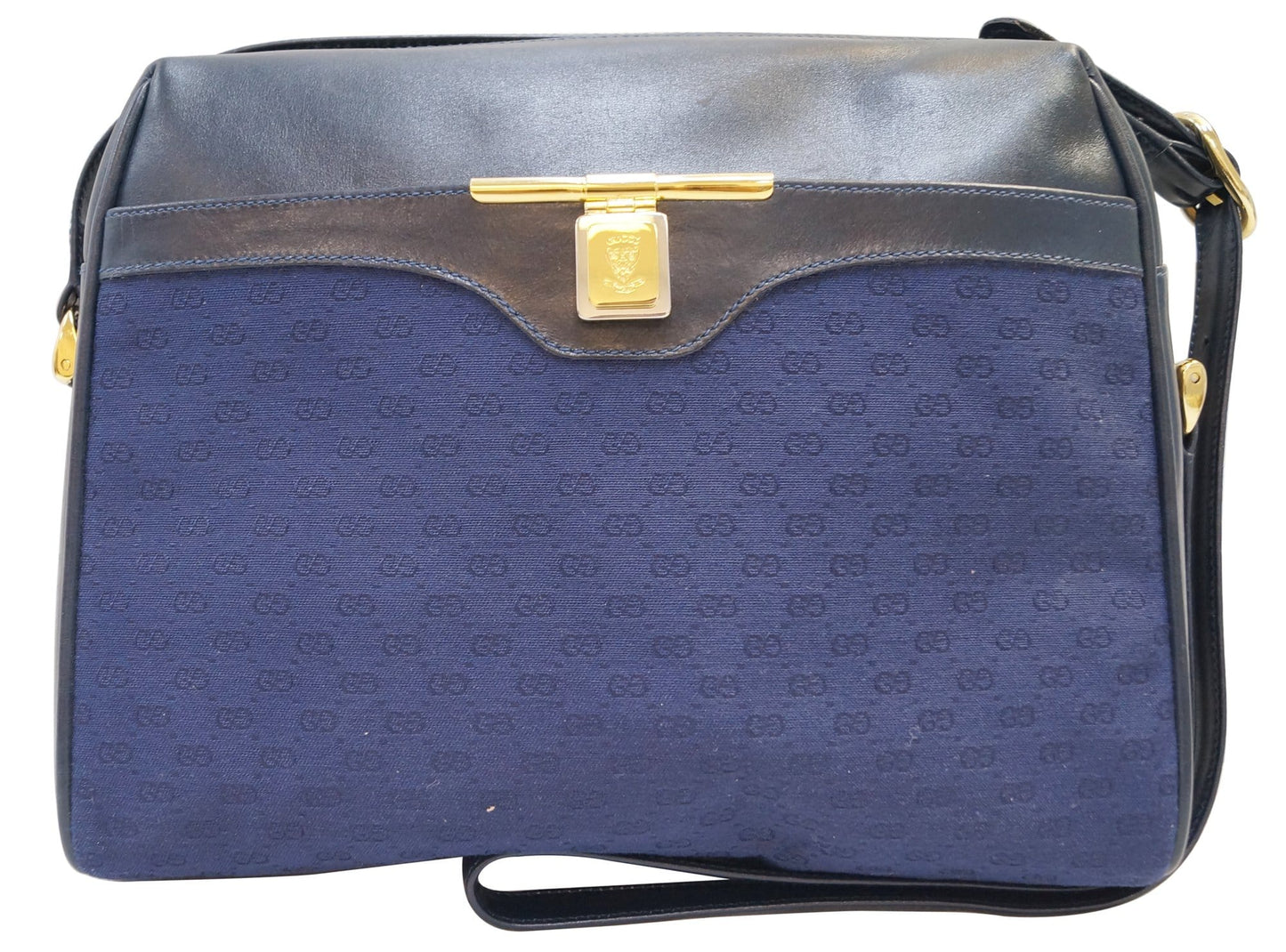 Gucci Messenger Bag Canvas Blue Crossbody Bag