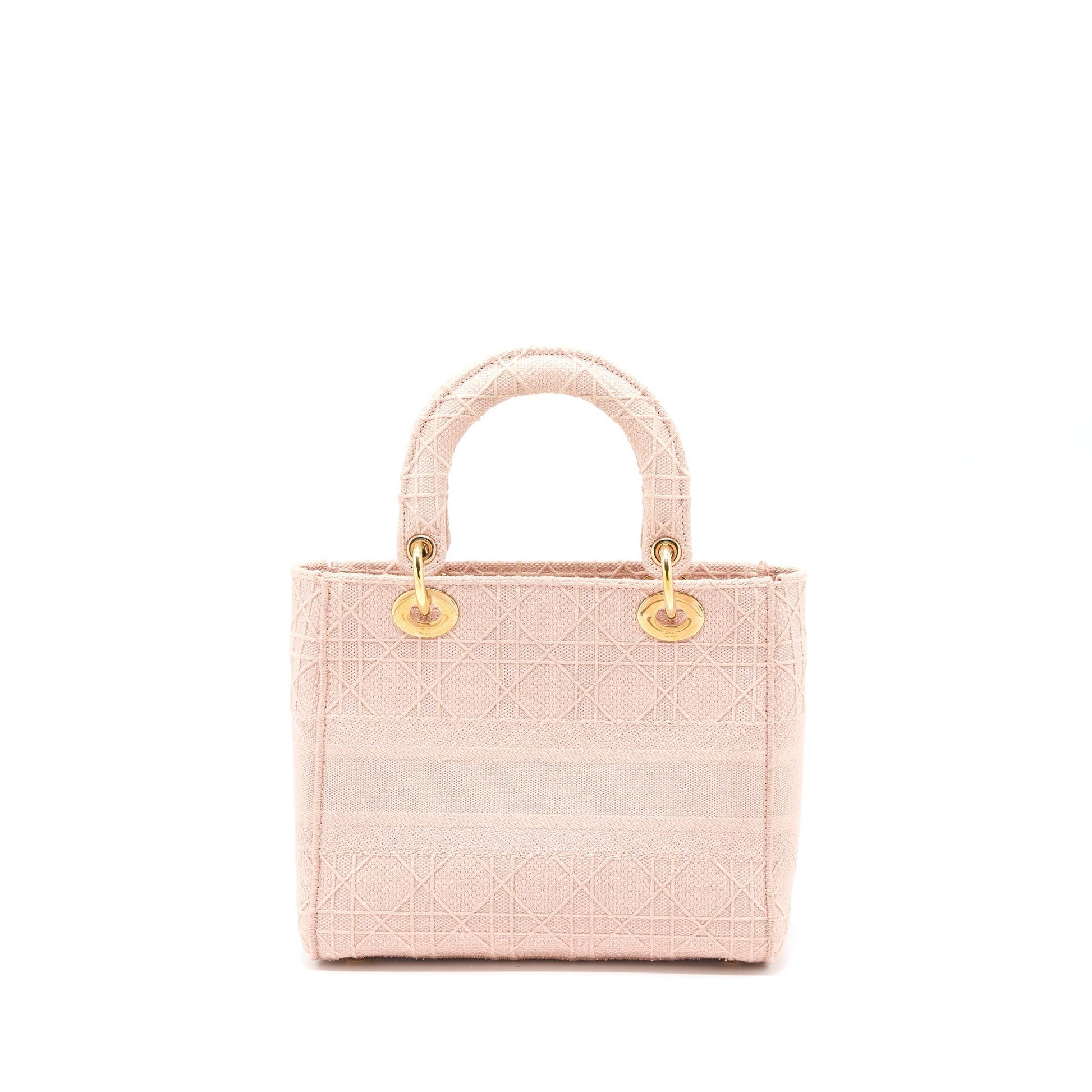 Dior Lady Lady D Lite Purse Cannage Embroidery Pink Medium Travel Bag