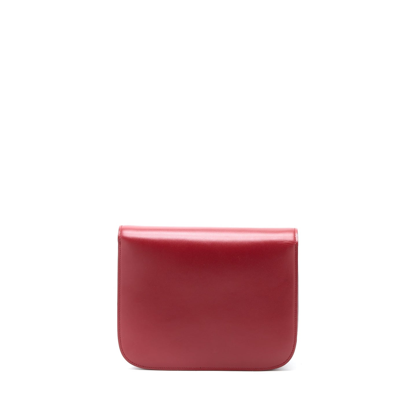 Celine Classic Box Calfskin Brushed Handbag Red Medium Travel Bag