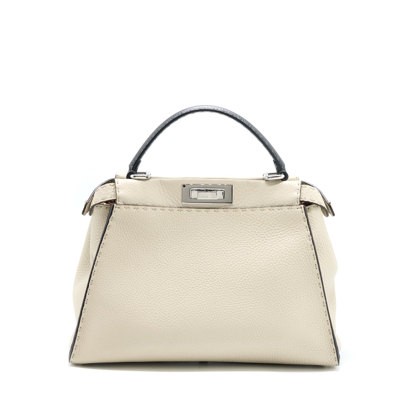 Fendi Peekaboo Grained Calfskin Mix Romano Canara Handbag Travel Bag