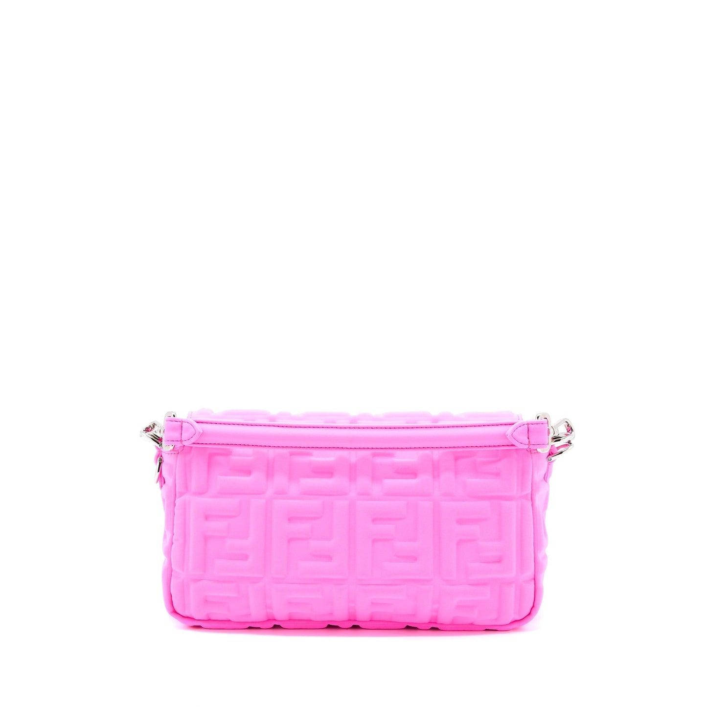 Fendi Baguette Purse Lycra Bright Pink Embossed Shoulder Bag