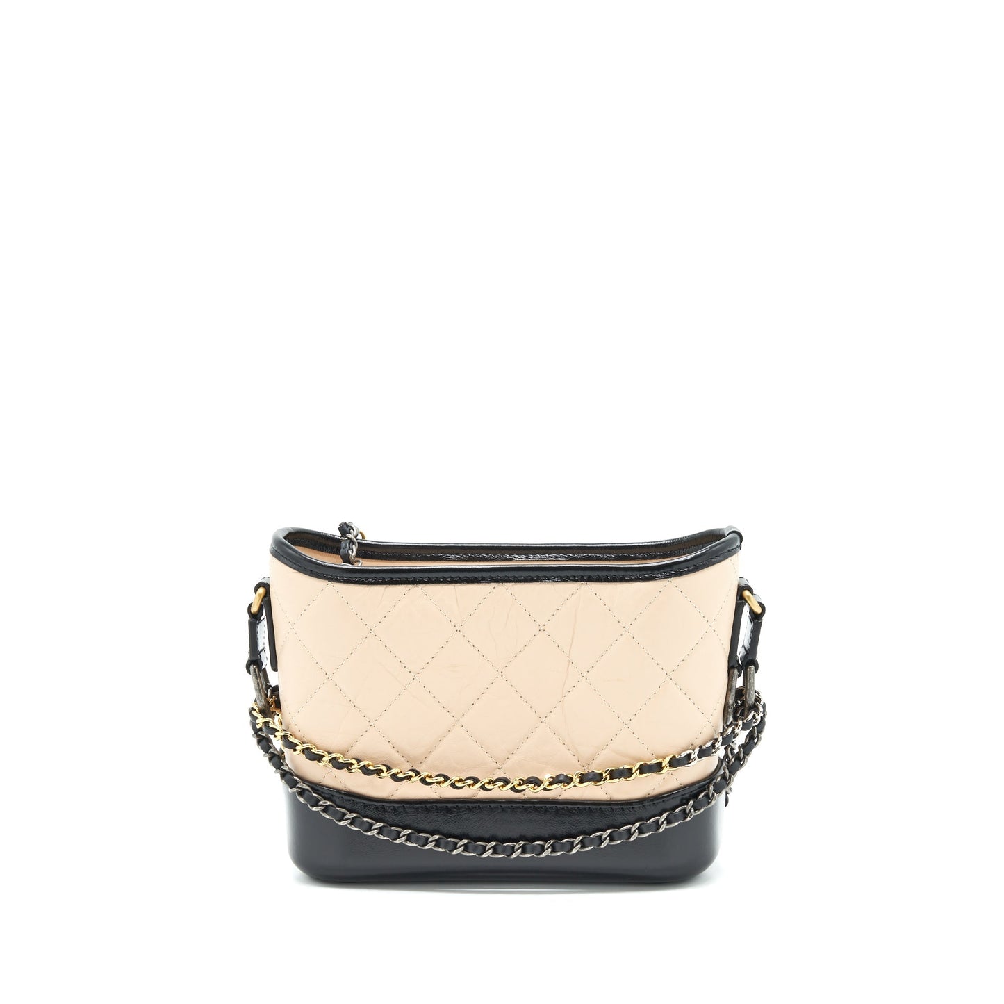Chanel Gabrielle Hobo Black Beige Small Shoulder Bag Black 1