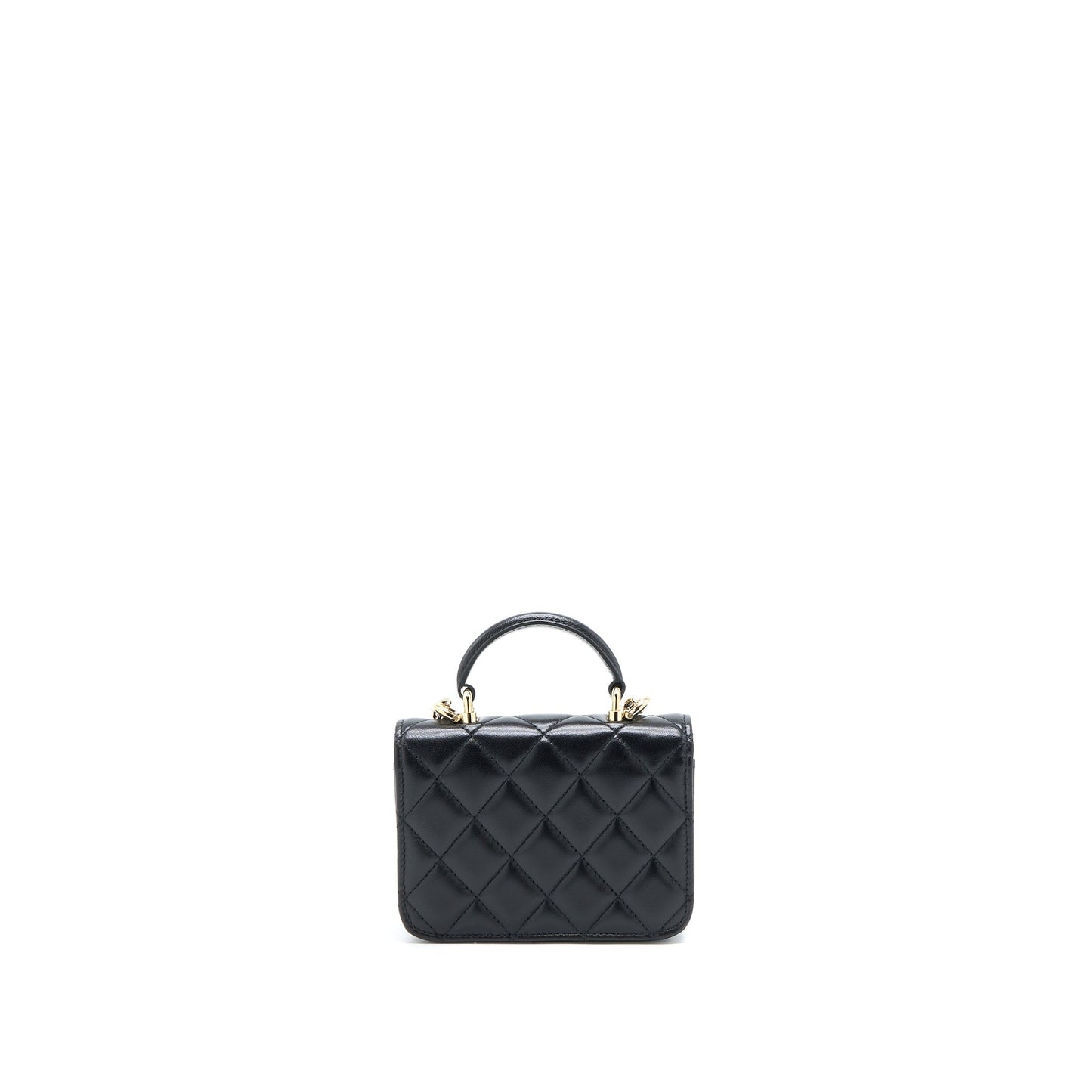Chanel Top Handle Flap Lambskin LGHW Black Shoulder Bag Lghw 1