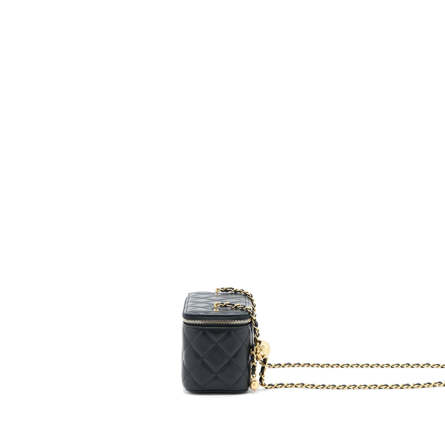 Chanel 22B Pearl Crush Long Vanity Lambskin Black Handbag Ghw 1