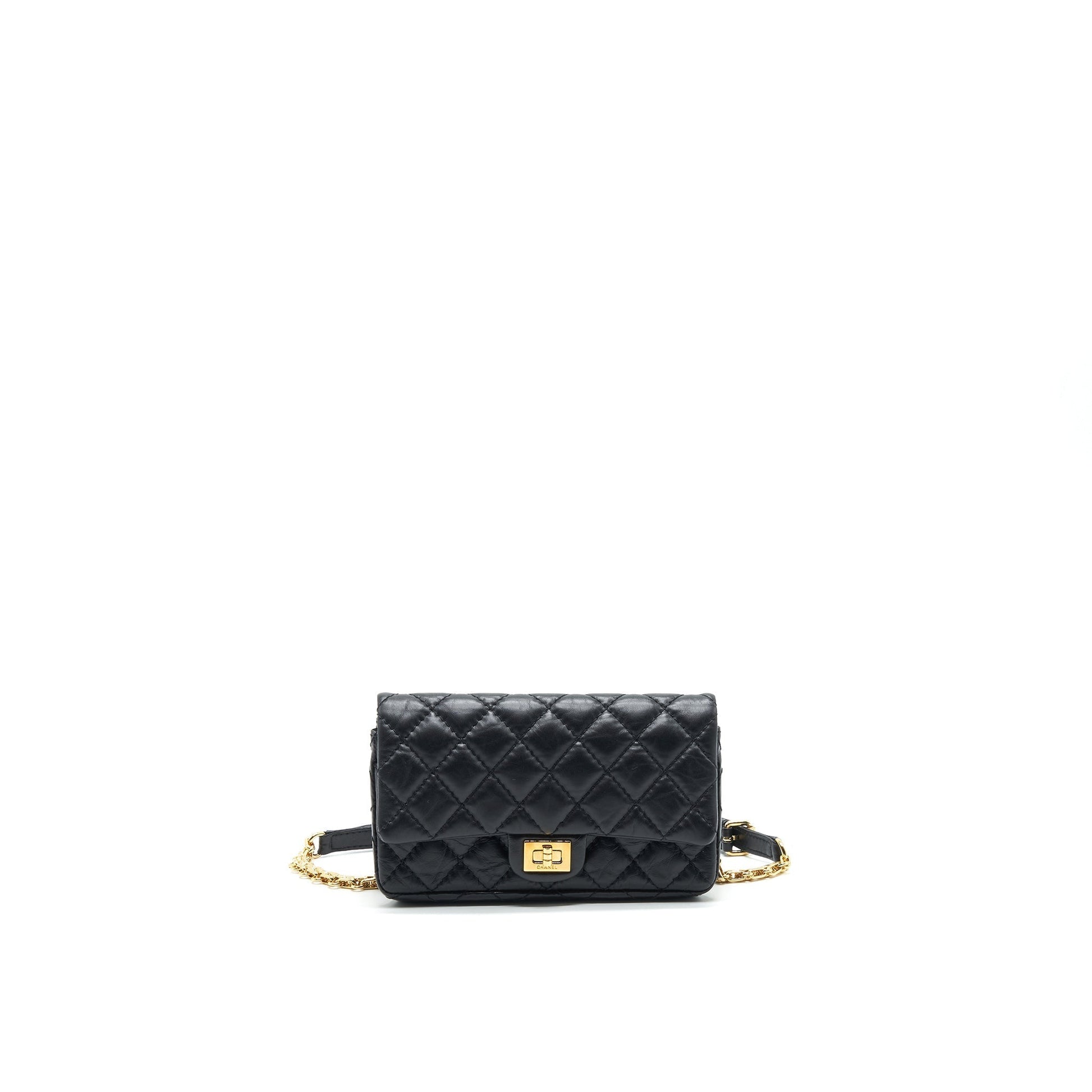 Chanel 2.55 Waist GHW Black Handbag