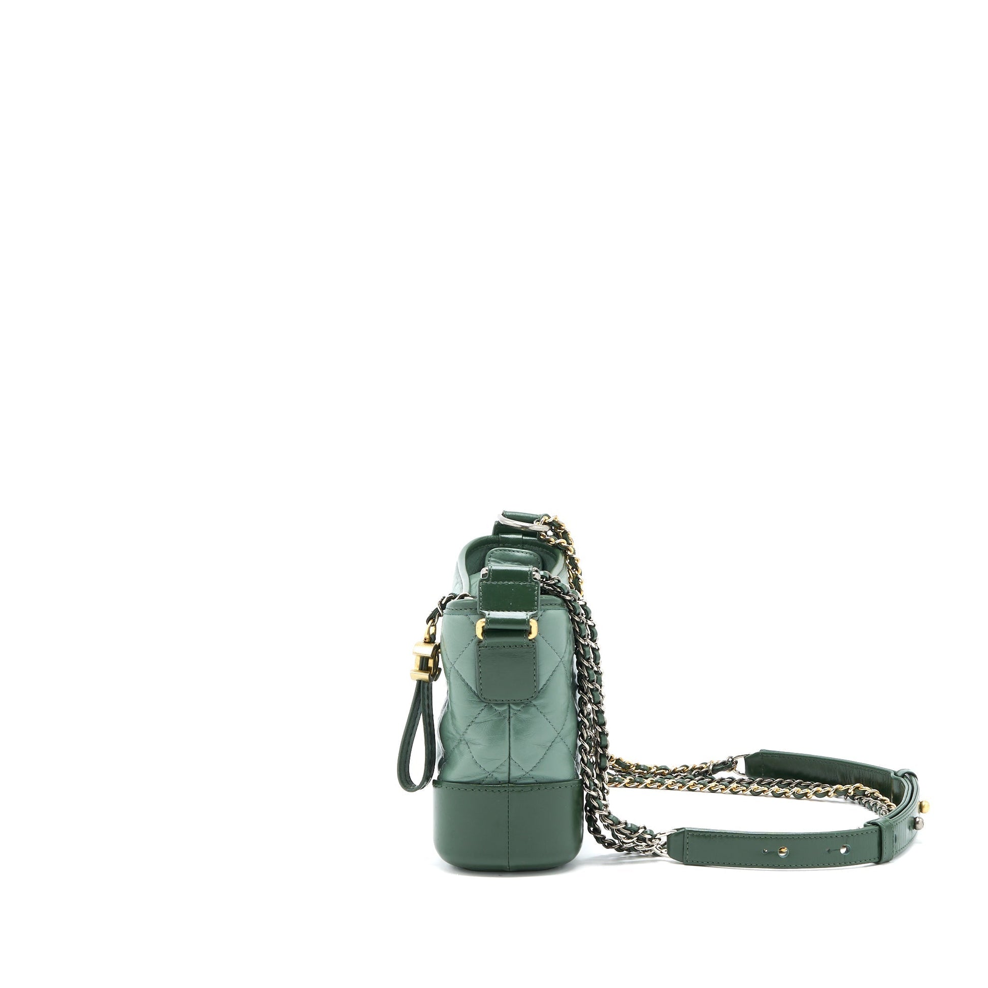 Chanel Gabrielle Hobo Aged Calfskin Hardware Multicolour Green Small Shoulder Bag