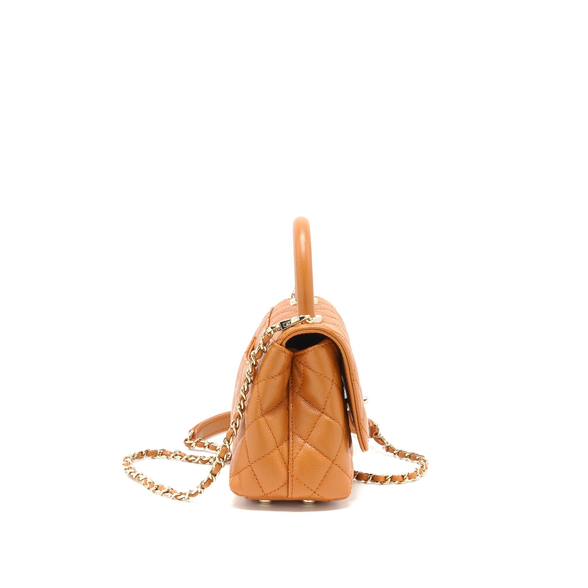 Chanel Extra Coco Handle Caviar Caramel GHW Mini Bag