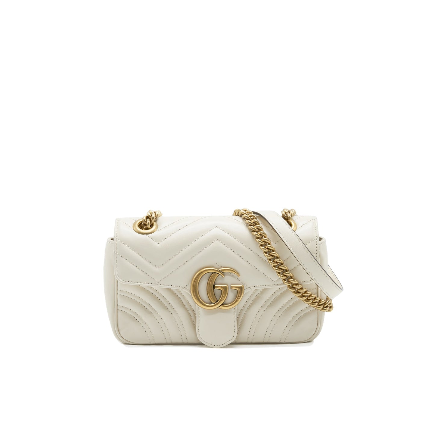 Gucci Marmont Handbag White Cream Travel Bag Cream White