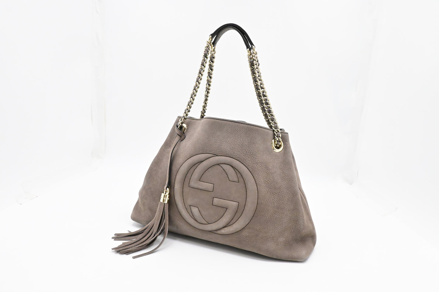Gucci Soho Leather Gray Chain Shoulder Bag
