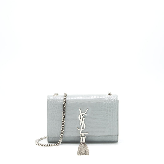 YSL Saint Laurent Kate Purse Crocodile Embossed With Tassel Travel Small Travel Bag