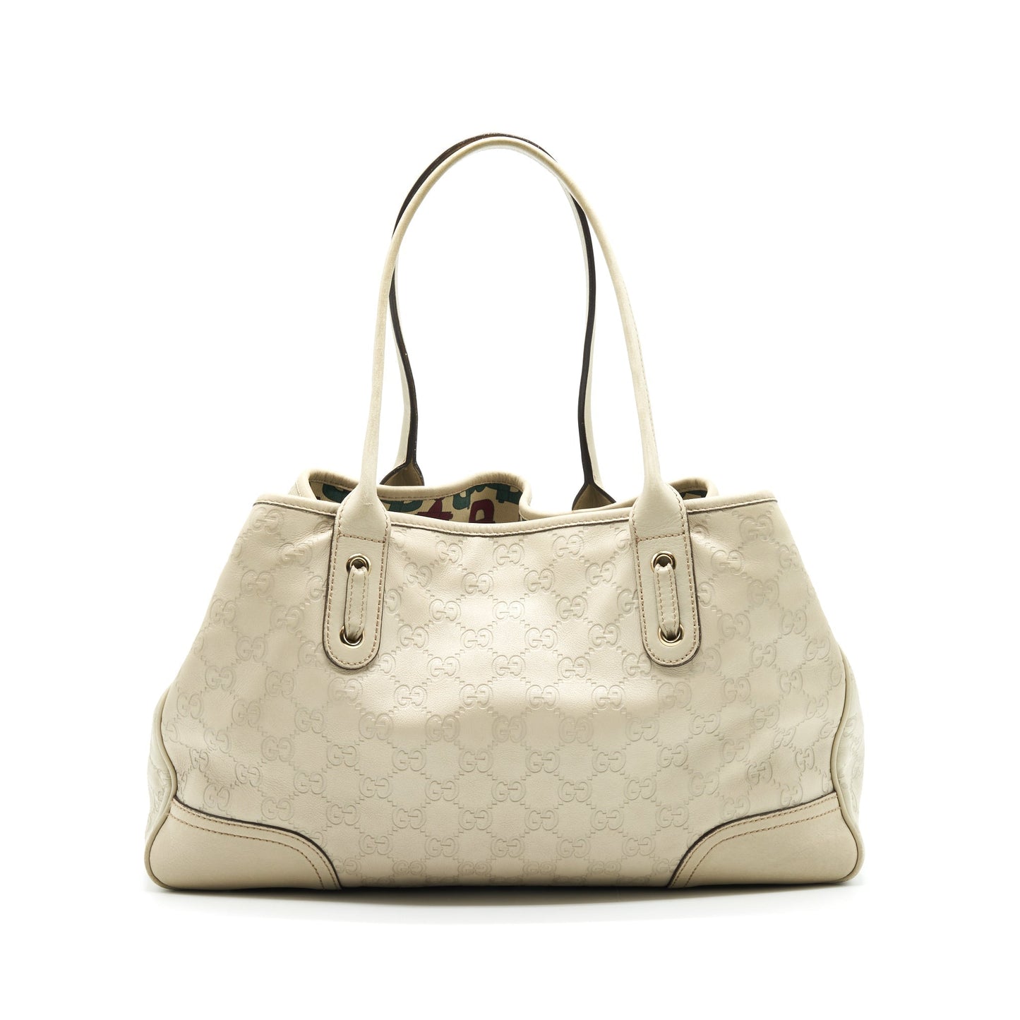 Gucci Shopping Tote Bag Creamy Leather Monogram