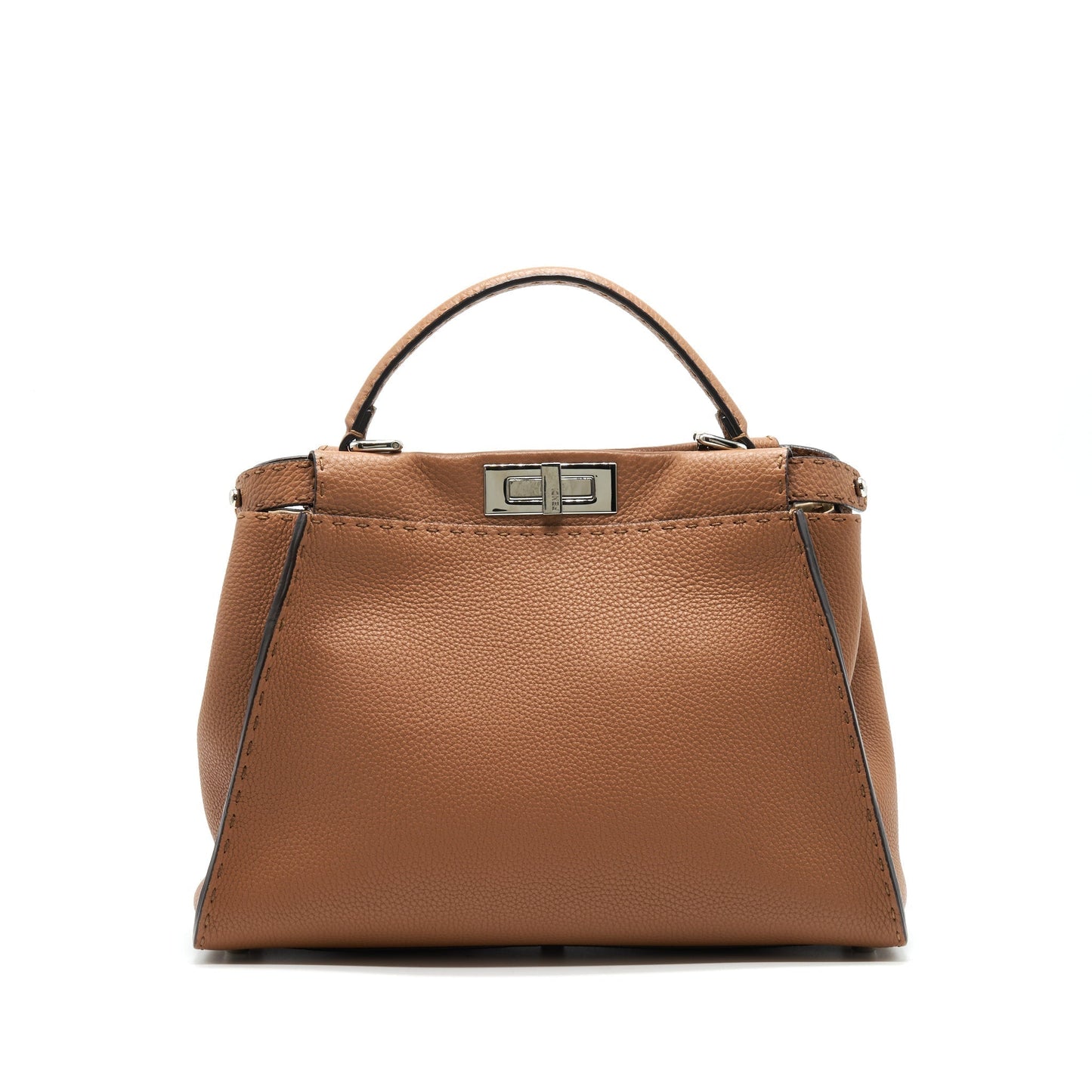 Fendi Peekaboo Purse In Romano Caramel Leather Medium Travel Bag