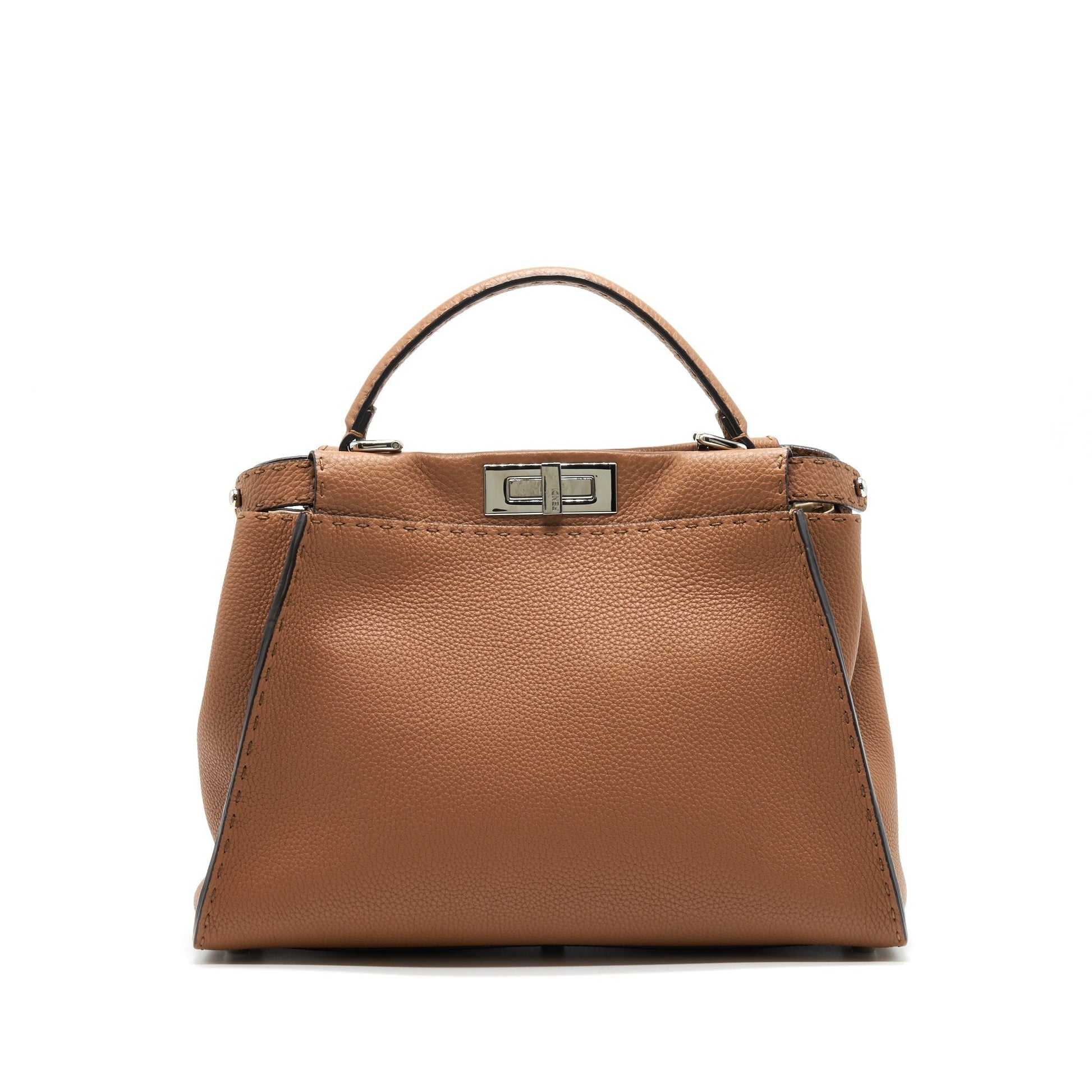 Fendi Peekaboo Purse In Romano Caramel Leather Medium Travel Bag