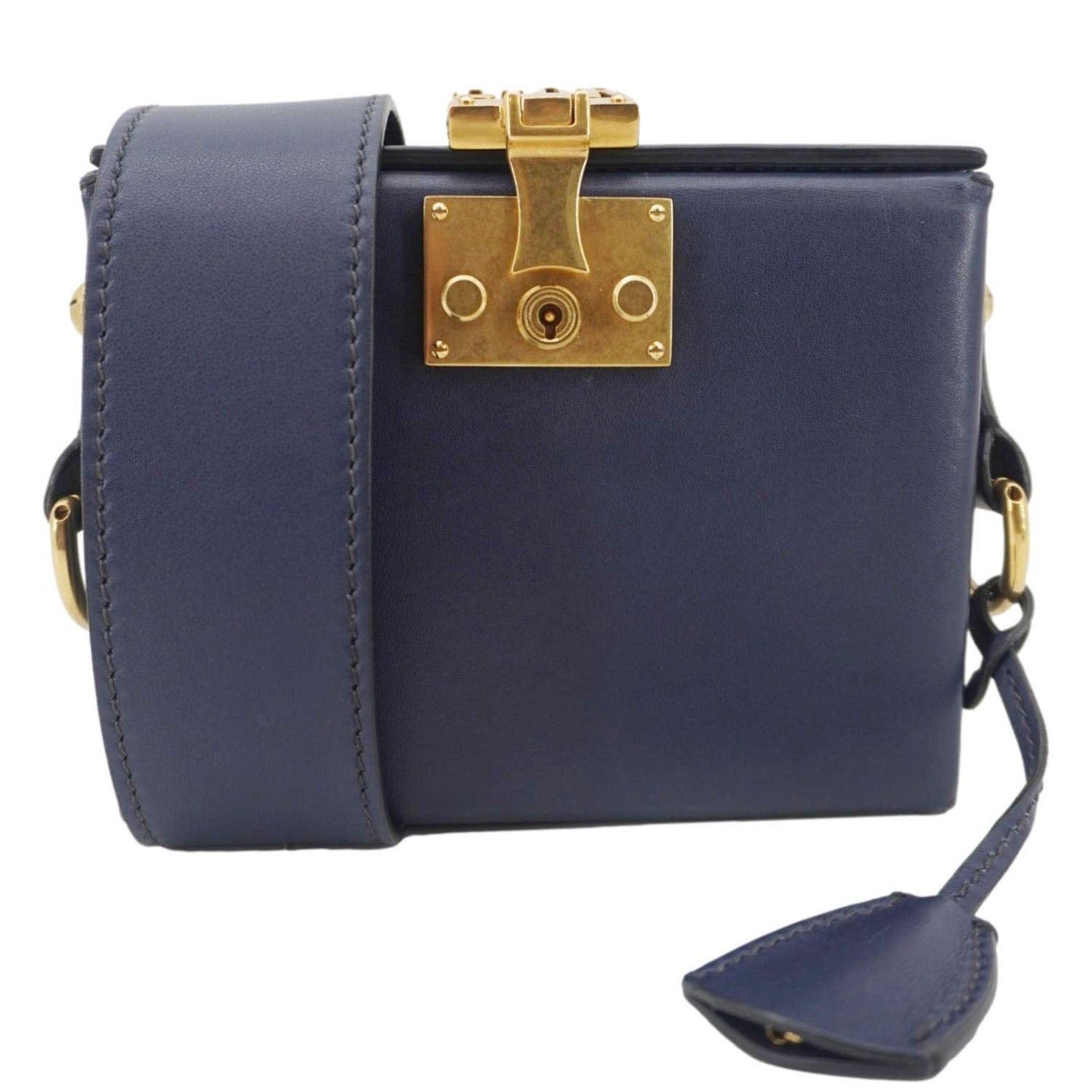 Dior Addict Lockbox Lambskin Crossbody Bag Leather Blue