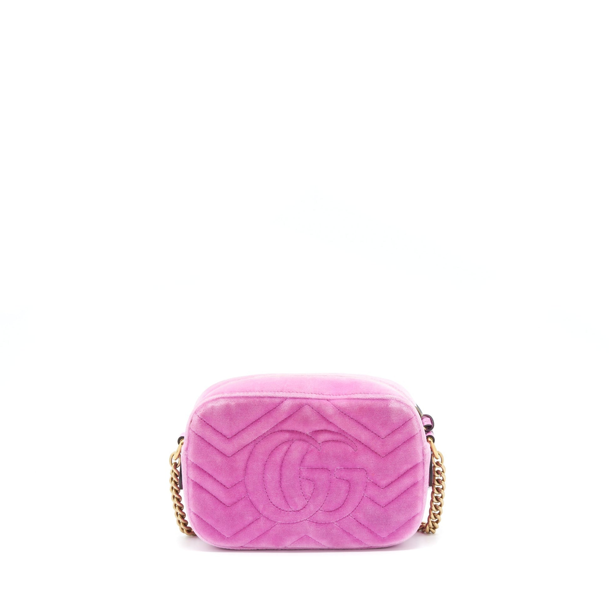 Gucci Marmont Camera Bag Velvet With Crystal Pink Travel Bag