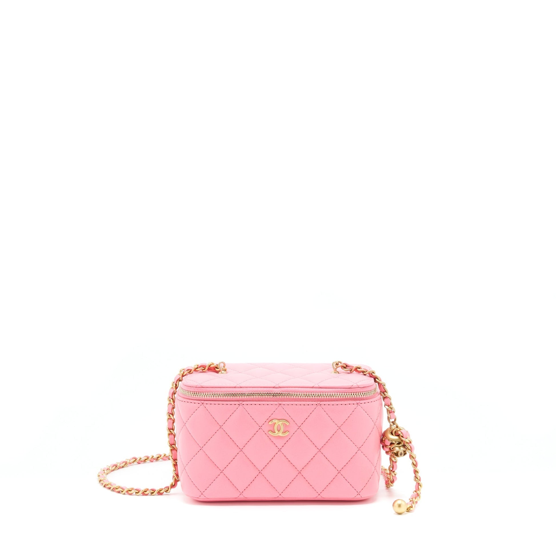 Chanel 22S Pearl Crush Long Vanity Lambskin Pink Handbag