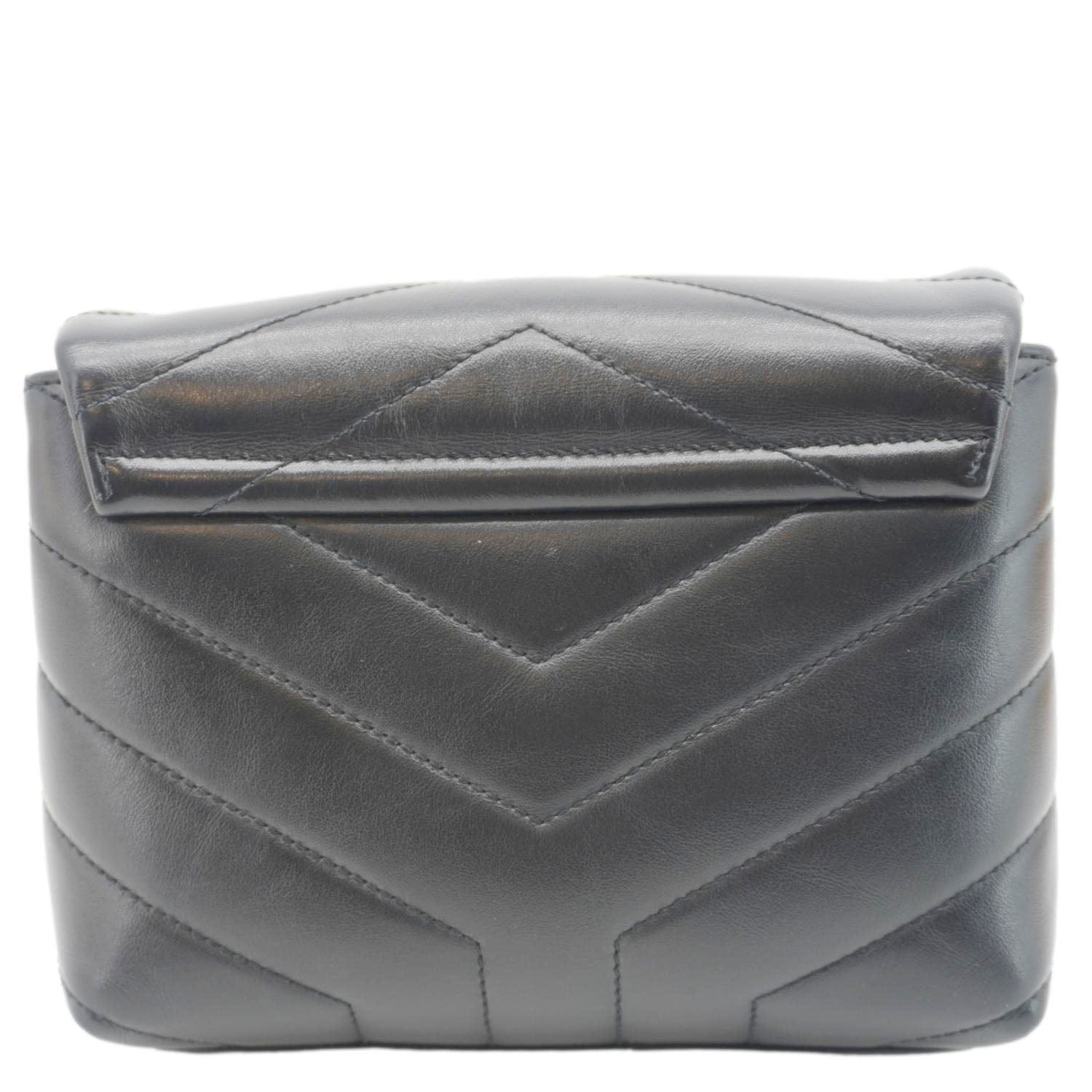 YSL Saint Laurent Loulou Calfskin Crossbody Bag Leather Black Toy