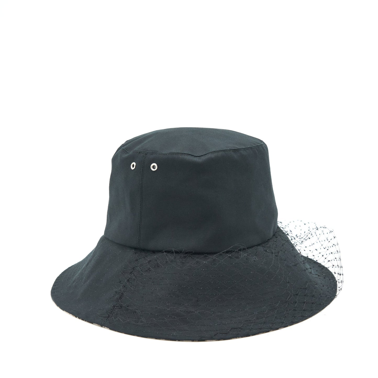 Dior Size Teddy D Brim Hat With Veil Bucket Bucket Bag