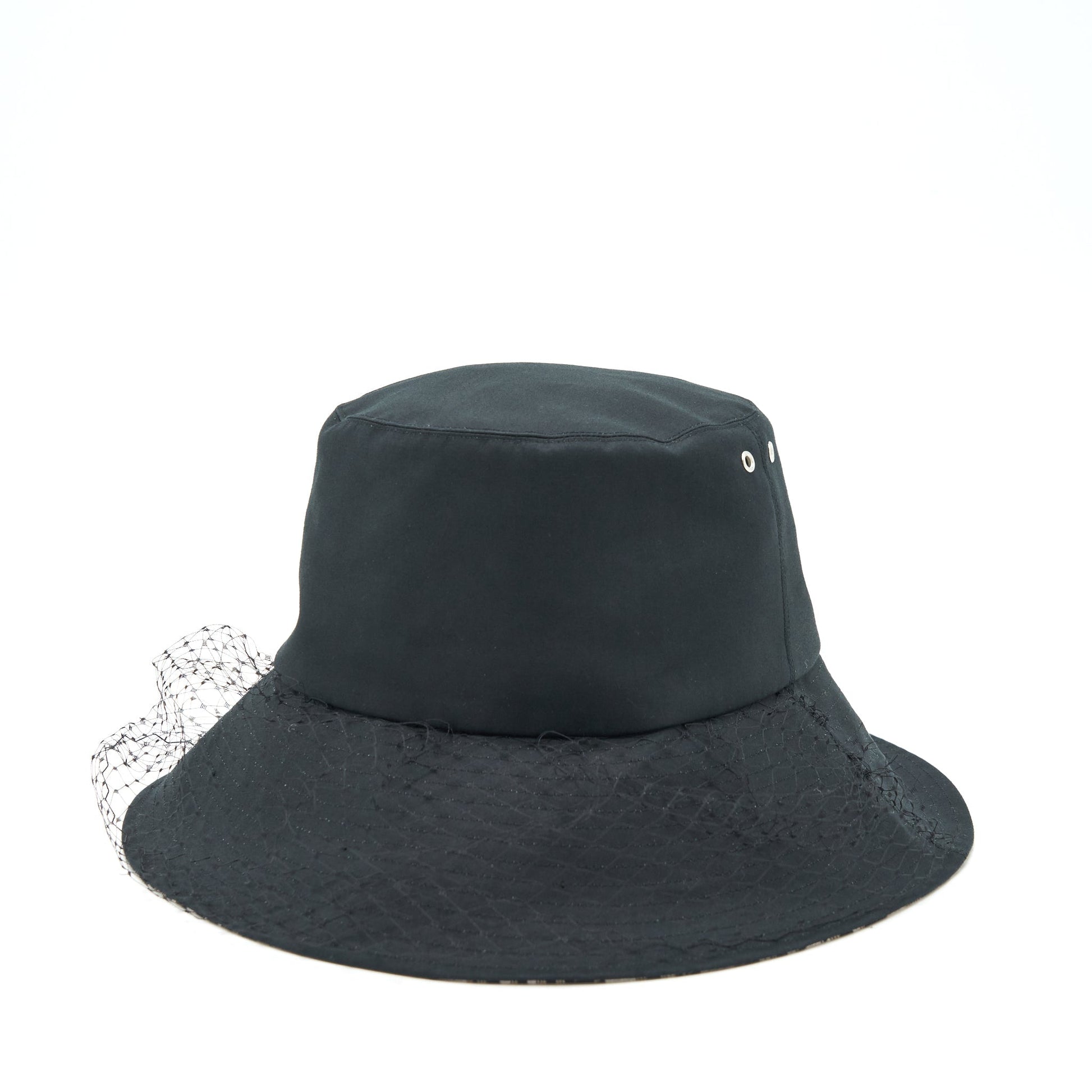 Dior Size Teddy D Brim Hat With Veil Bucket Bucket Bag