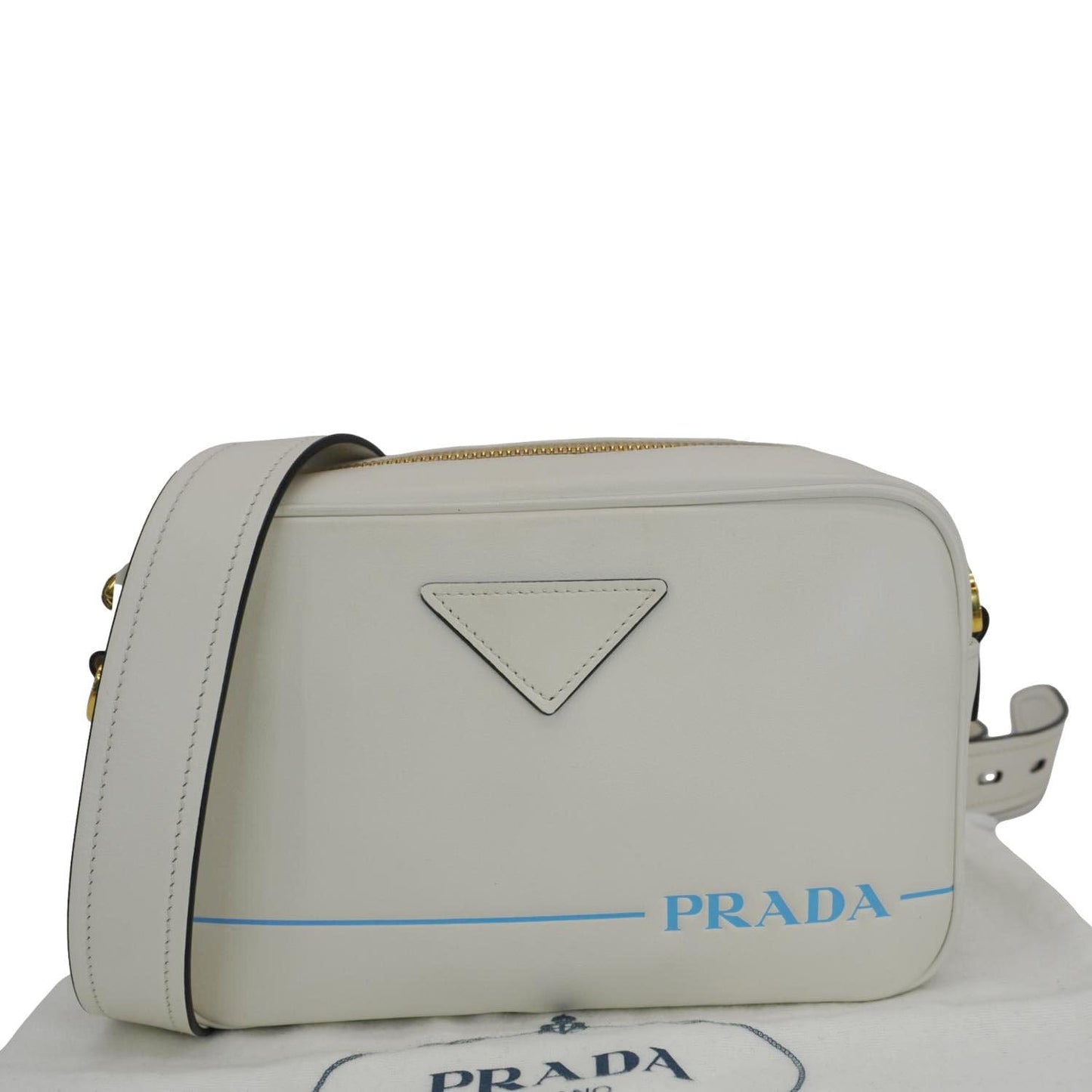 Prada Mirage Camera Crossbody Bag Leather White