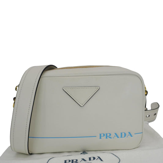 Prada Mirage Camera Crossbody Bag Leather White