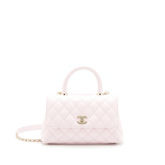 Chanel 22P Coco Handle Caviar Light LGHW Pink Small Handbag