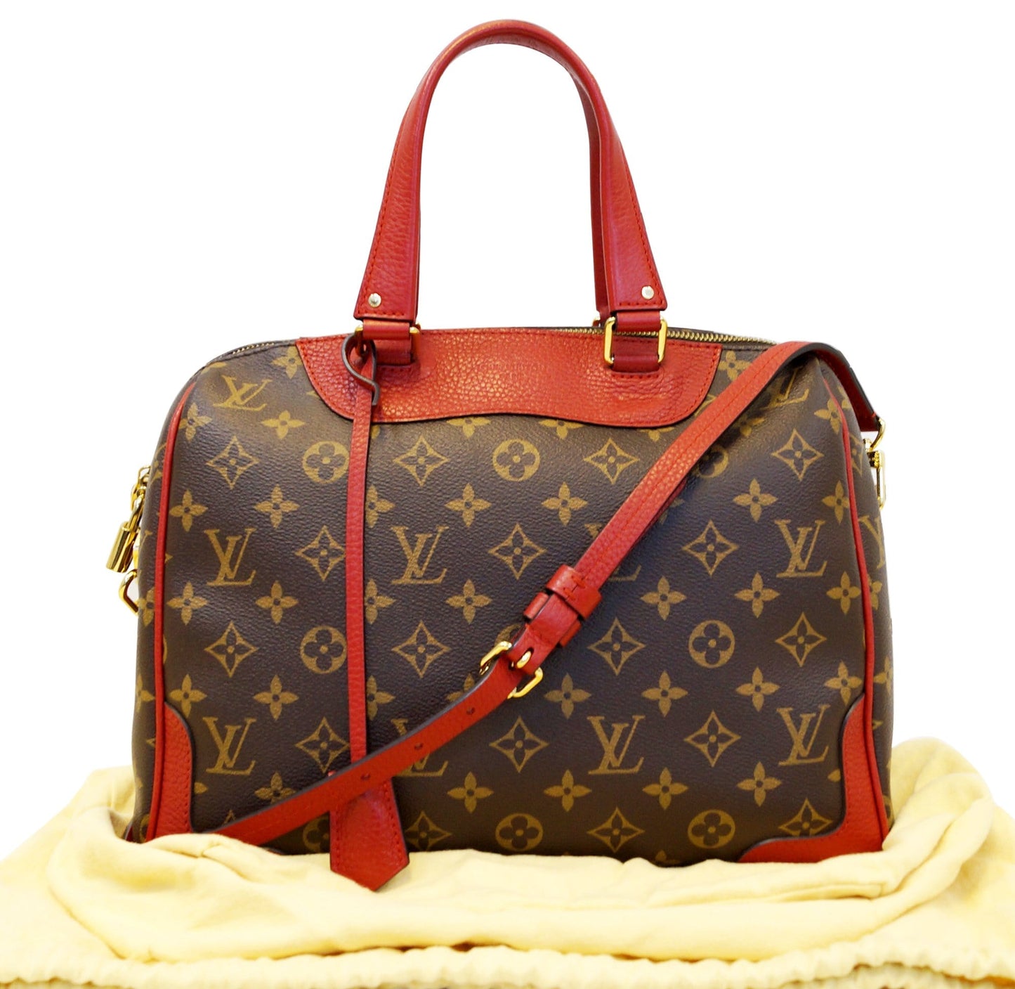 Louis Retiro Nm Coquelicot Shoulder Bag Monogram