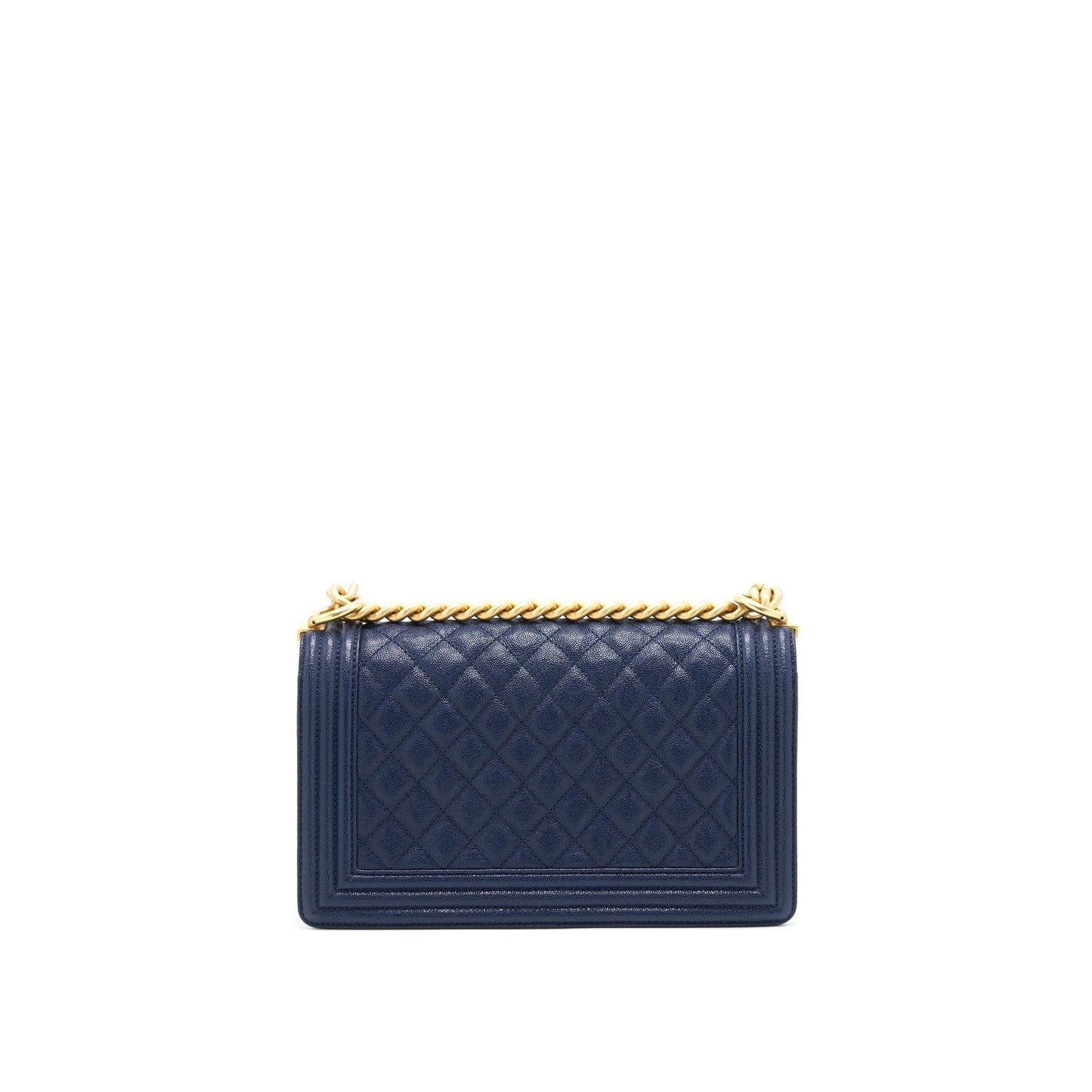 Chanel Boy Old Caviar Navy GHW Handbag
