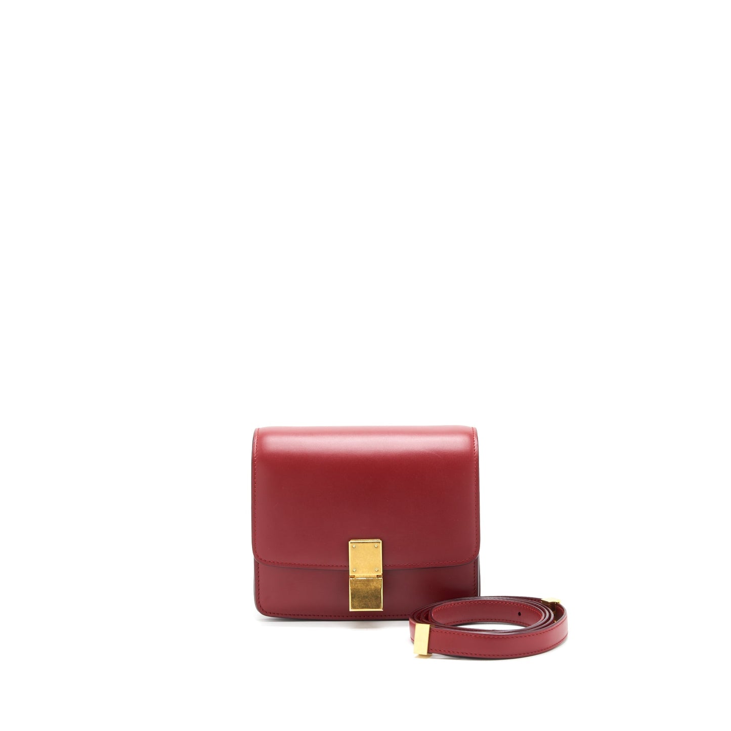 Celine Classic Box Purse With Handbag Red Small Travel Bag