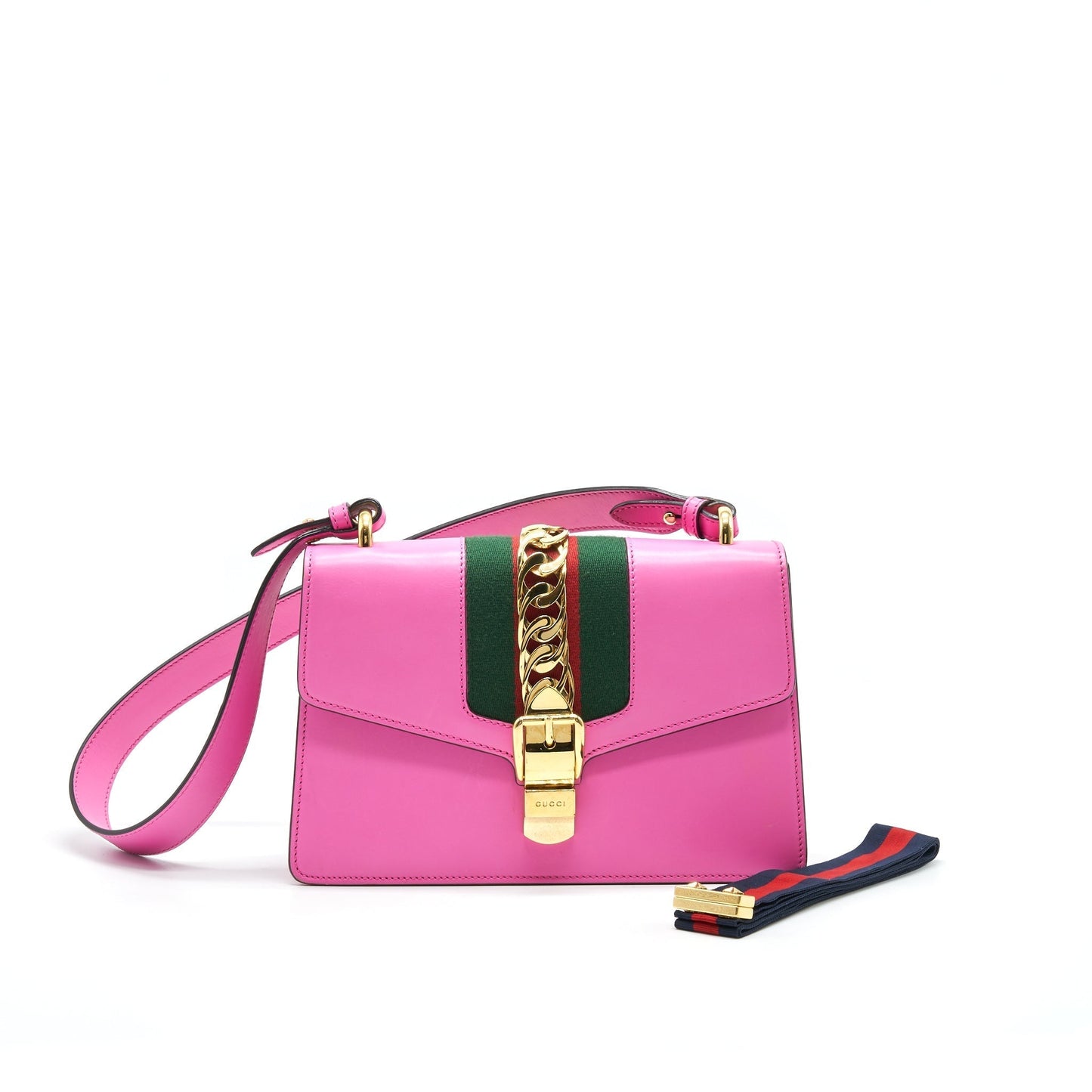 Gucci Sylvie Bag Leather Pink Travel Bag