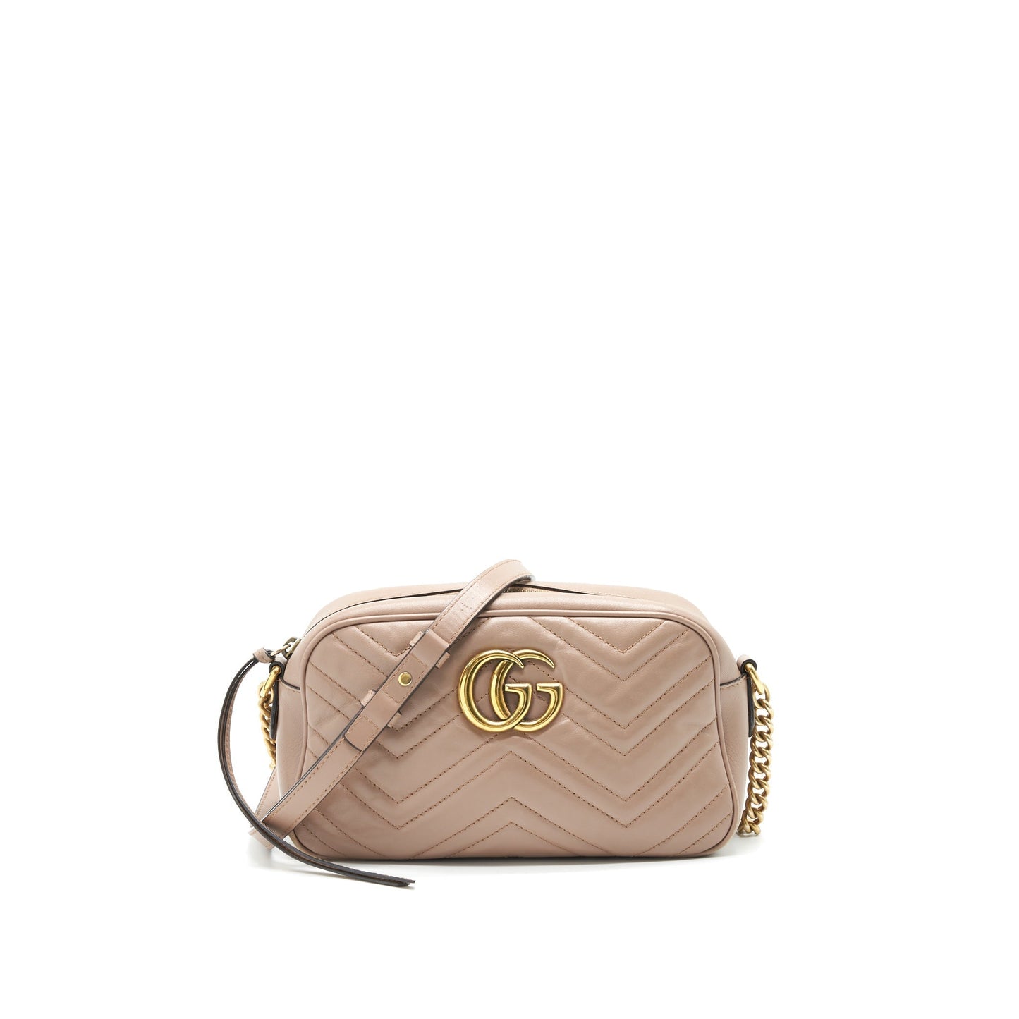 Gucci Marmont Shoulder Bag In Matelasse Beige