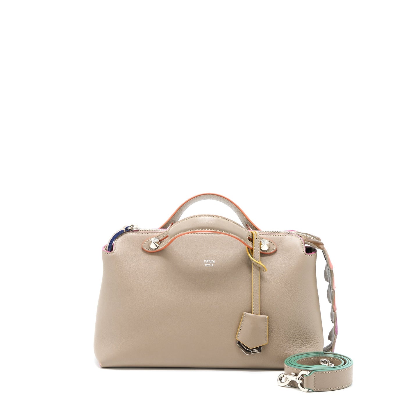 Fendi By The Way Purse Mutilcolour Tail Calfskin Beige Travel Bag