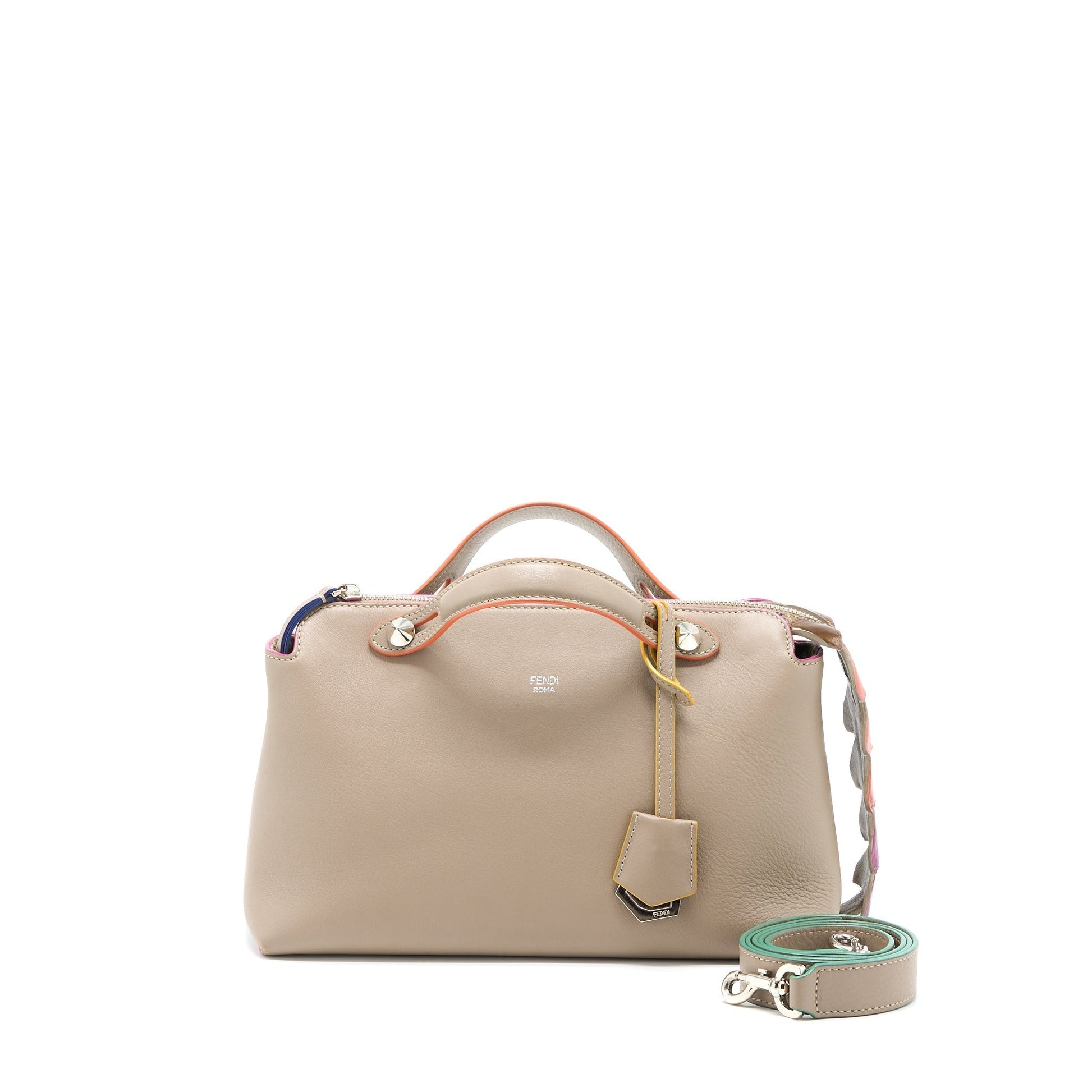 Fendi By The Way Purse Mutilcolour Tail Calfskin Beige Travel Bag