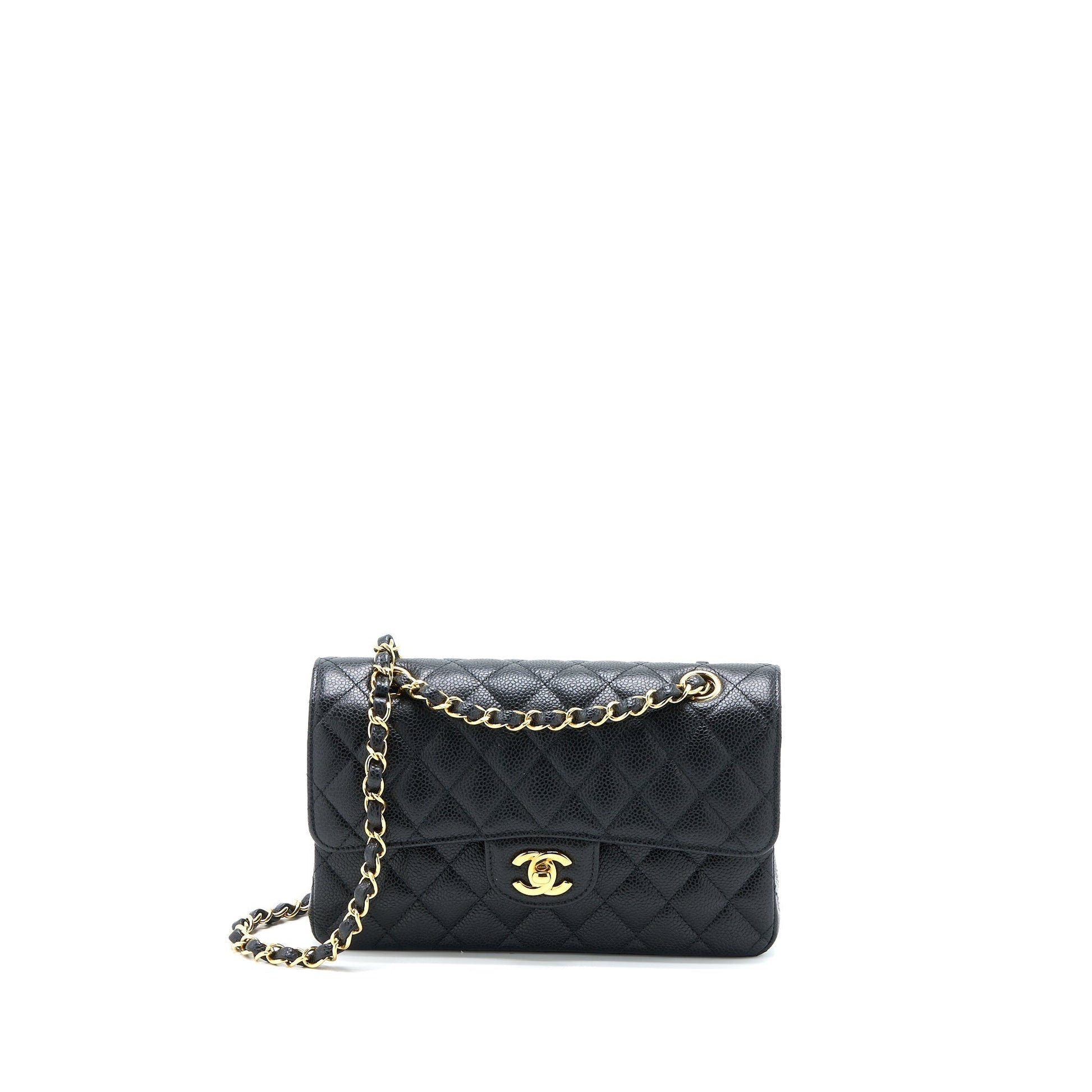 Chanel Classic Flap Caviar GHW Microchip Black Small Shoulder Bag Microchip 2