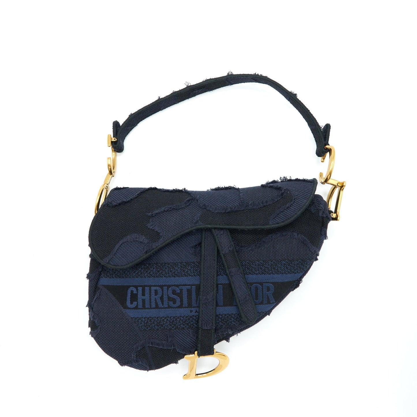 Dior Saddle Purse Limited Edition Navy Handbag Medium Travel Bag