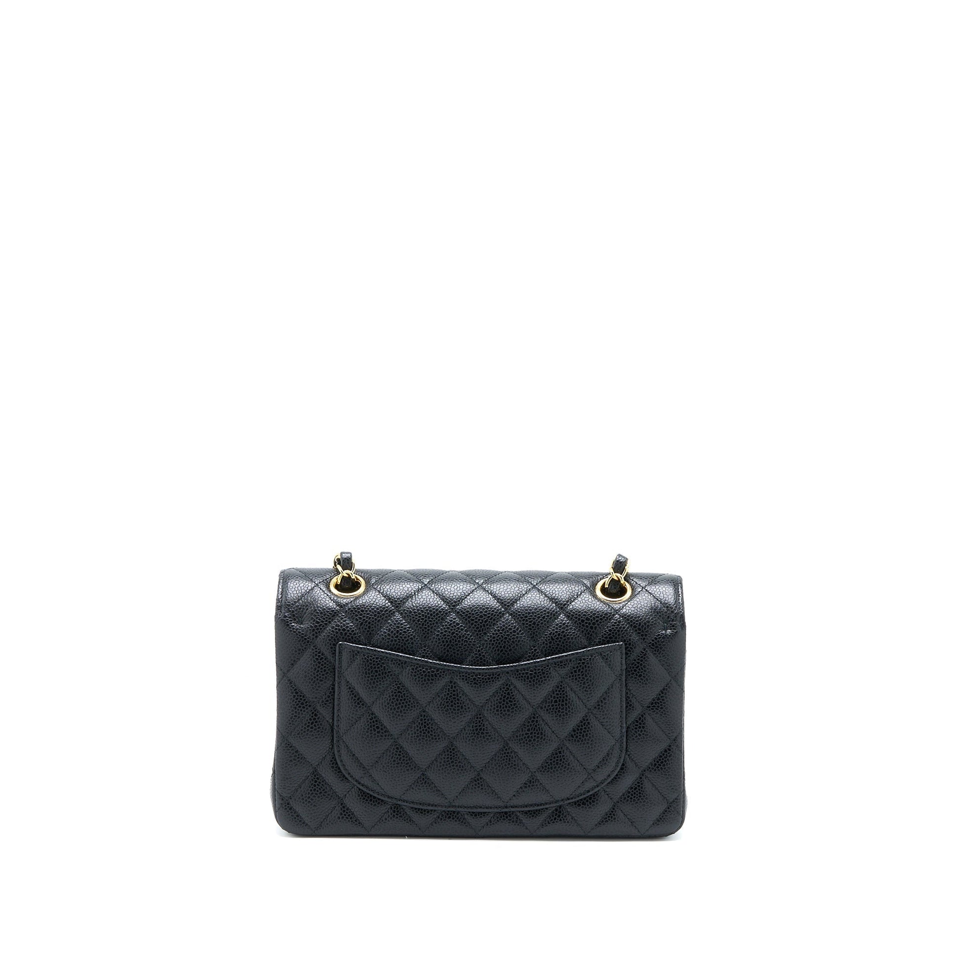 Chanel Classic Flap Caviar GHW Microchip Black Small Shoulder Bag Microchip 2