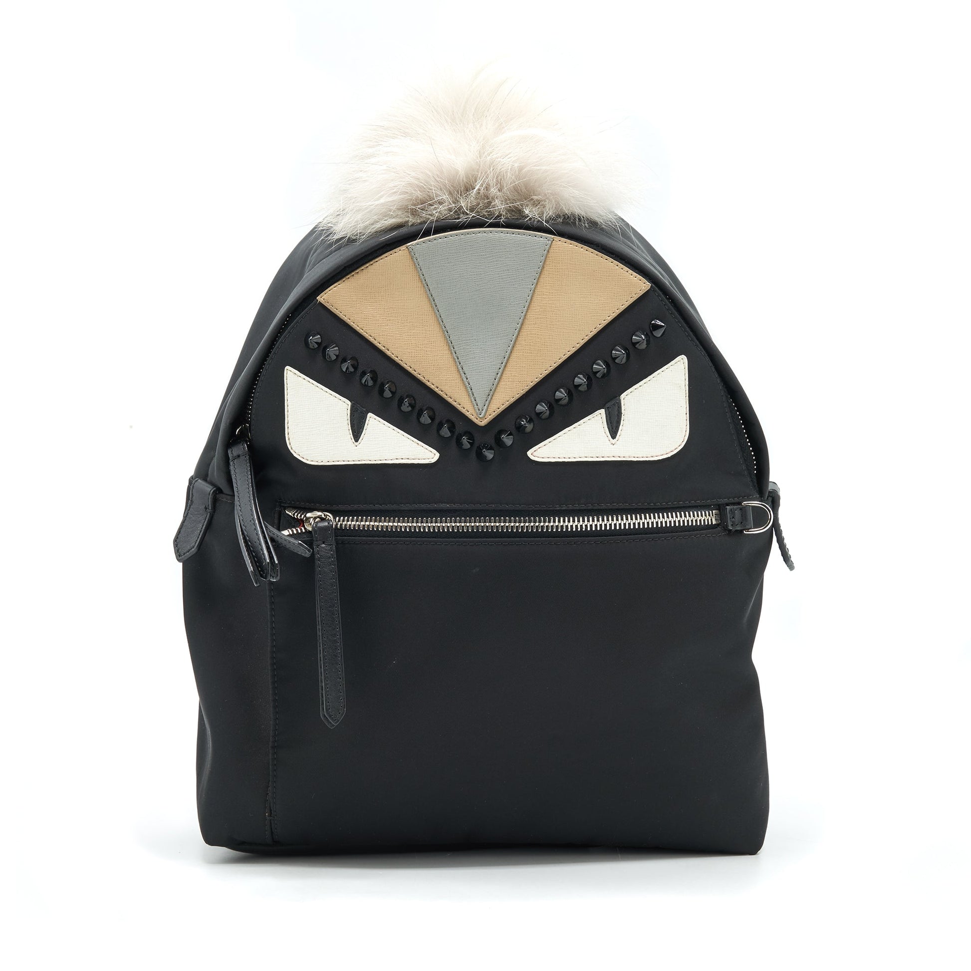 Fendi Monster Backpack In With Fur Black
