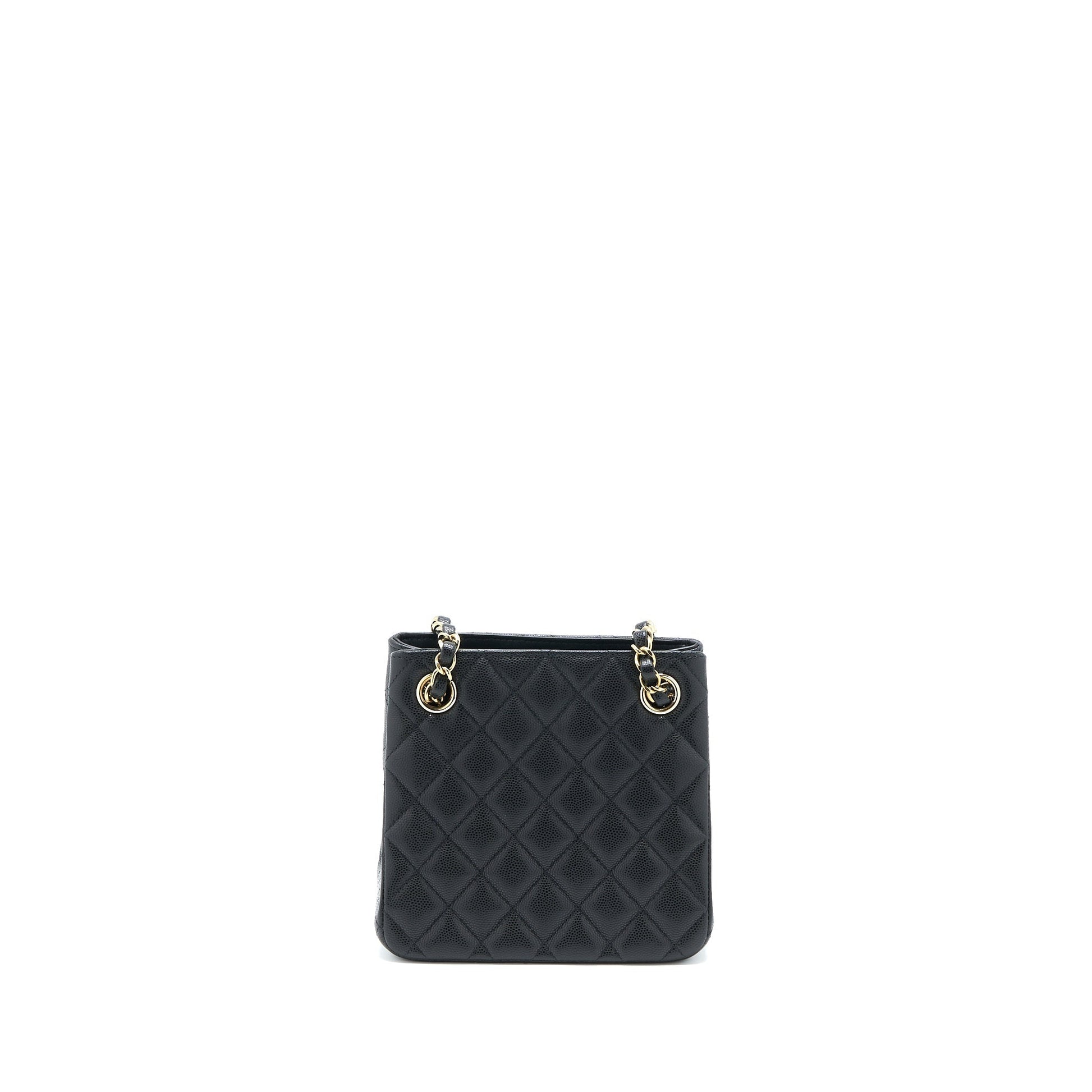 Chanel Bucket Caviar LGHW Microchip Black Tote Bag Microchip 1