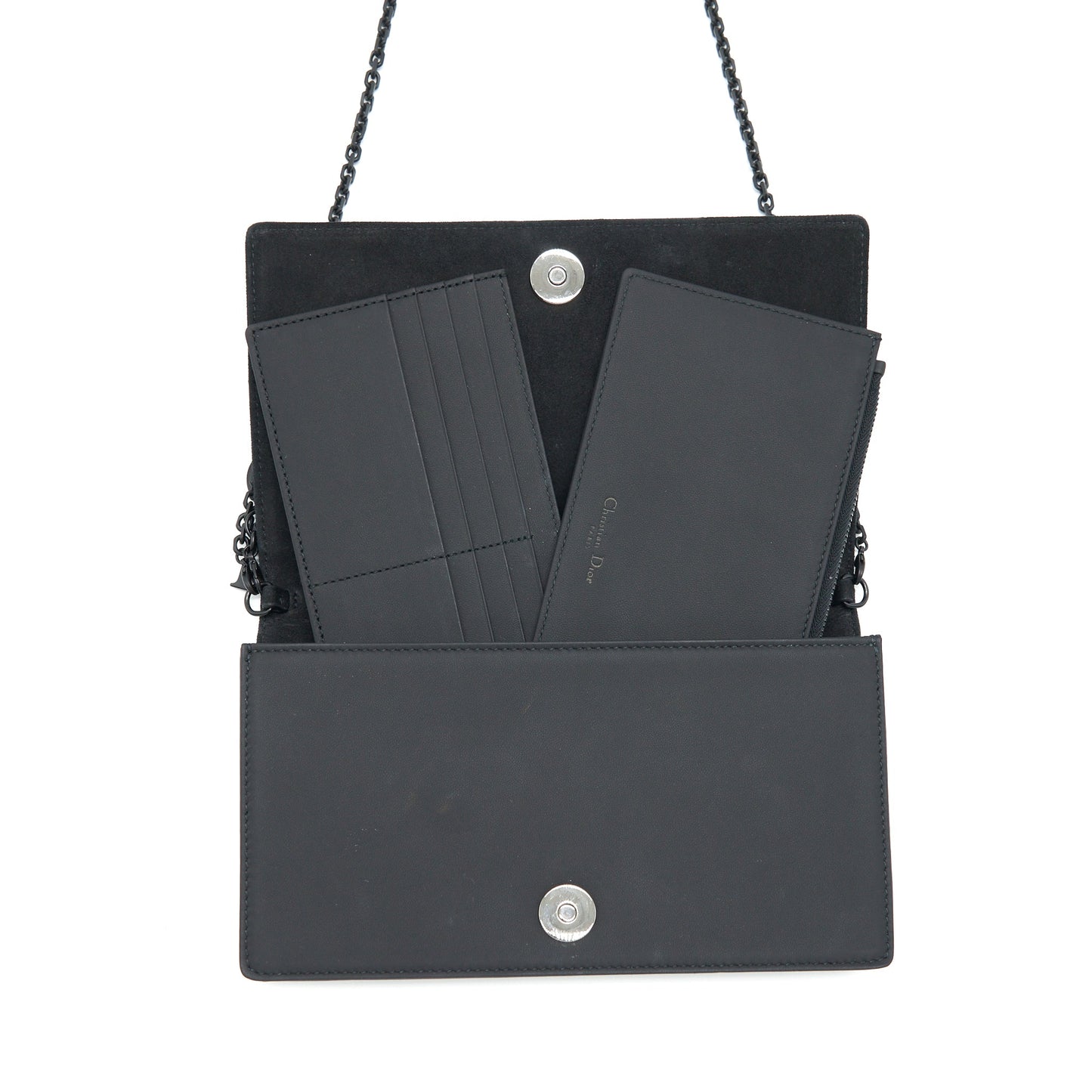 Dior Lady Pouch Ultramatte Cannage Calfskin Hardware Handbag Black Travel Bag