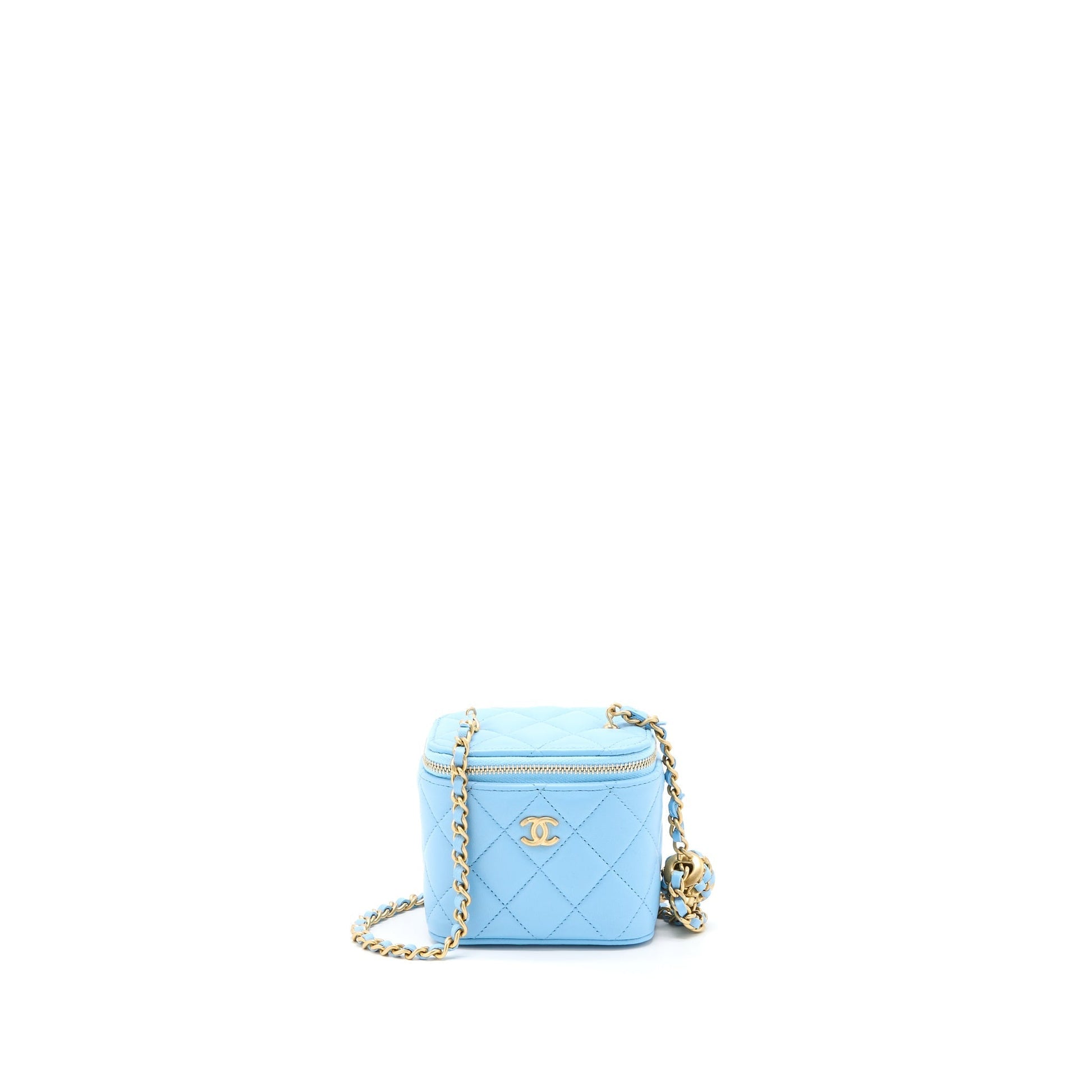 Chanel 22s Pearl Crush Vanity Lambskin Light Blue Mini Bag