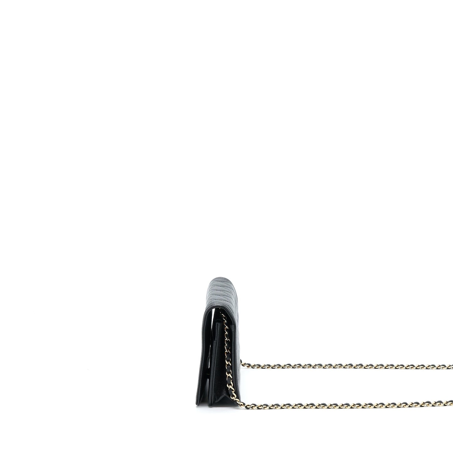 Chanel Boy On Caviar LGHW Black Wallet Case