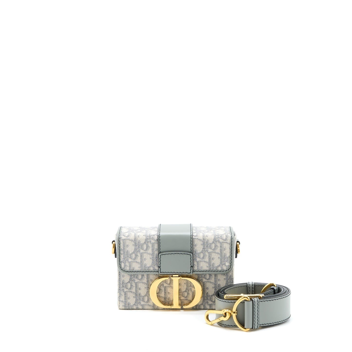 Dior Montaigne Box Purse Grey Oblique Jacquard Handbag Mini Travel Bag