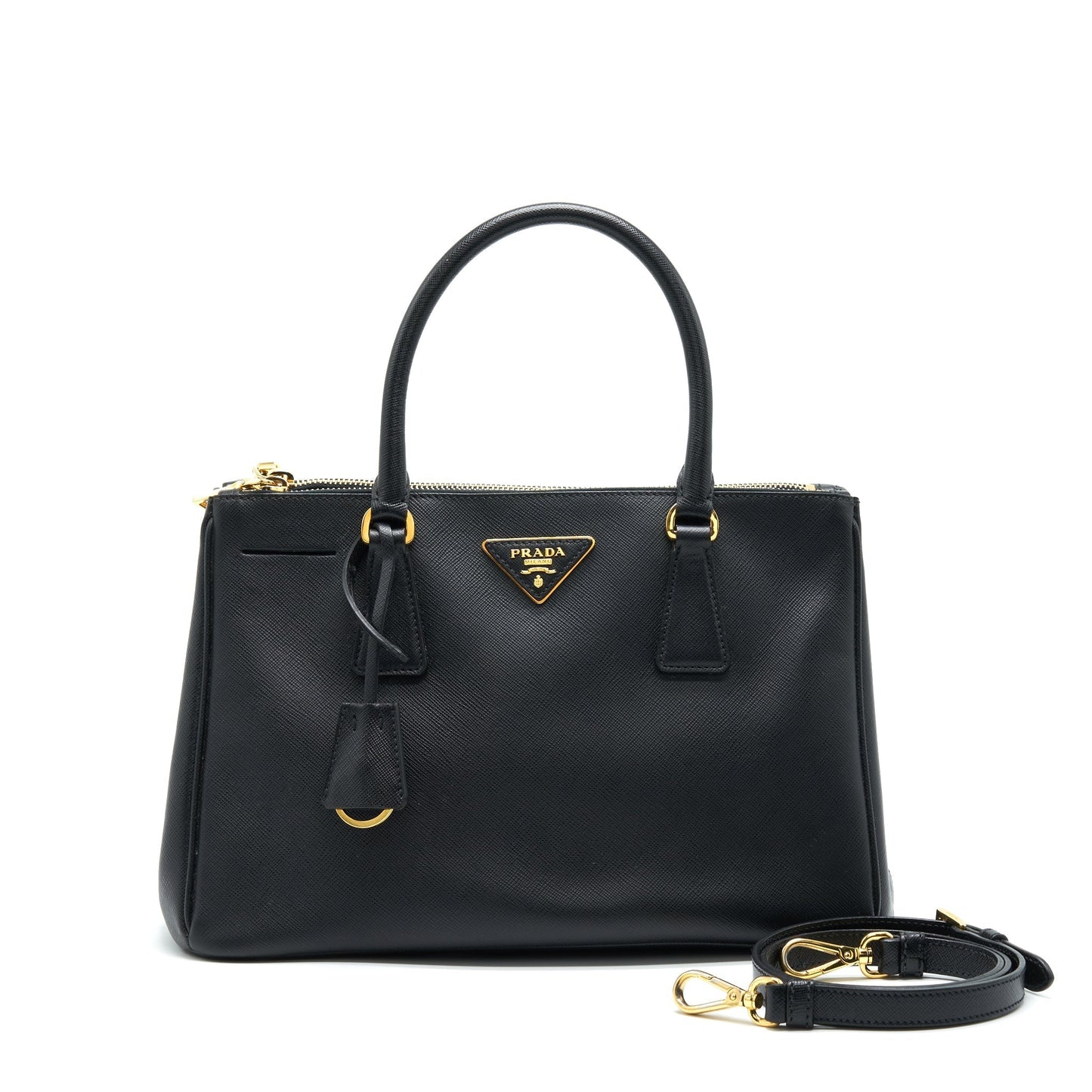 Prada Saffiano Tote Purse Handbag Leather Black Tote Bag