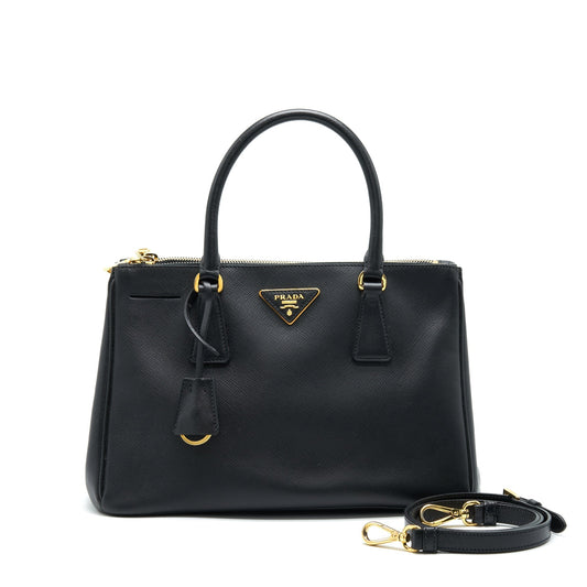 Prada Saffiano Tote Purse Handbag Leather Black Tote Bag