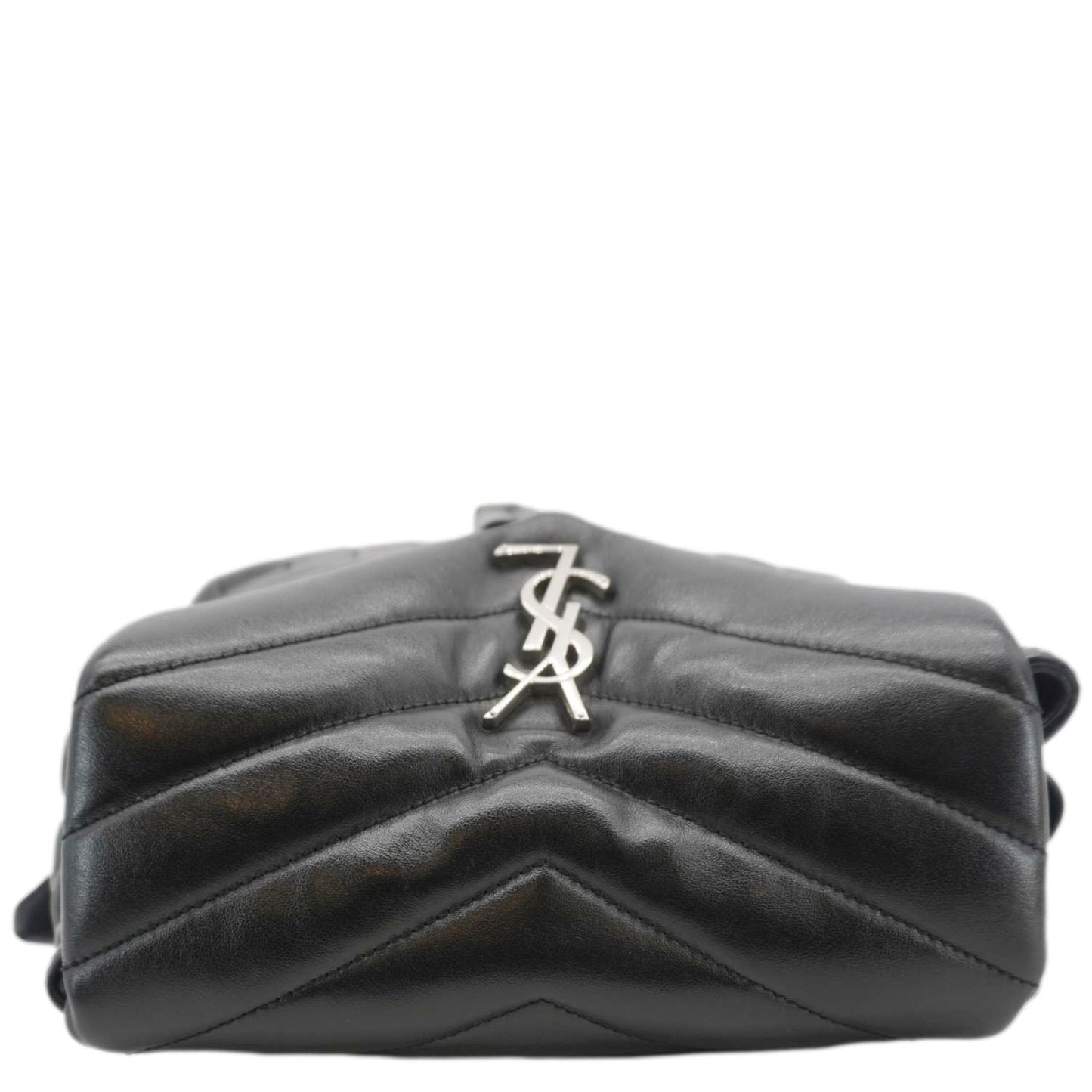 YSL Saint Laurent Yves Loulou Calfskin Backpack Monogram Quilted Black