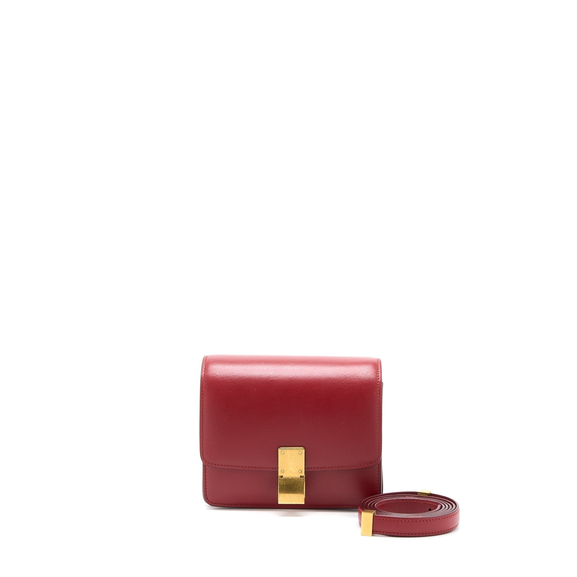 Celine Box Calfskin Handbag Red Mini Travel Bag