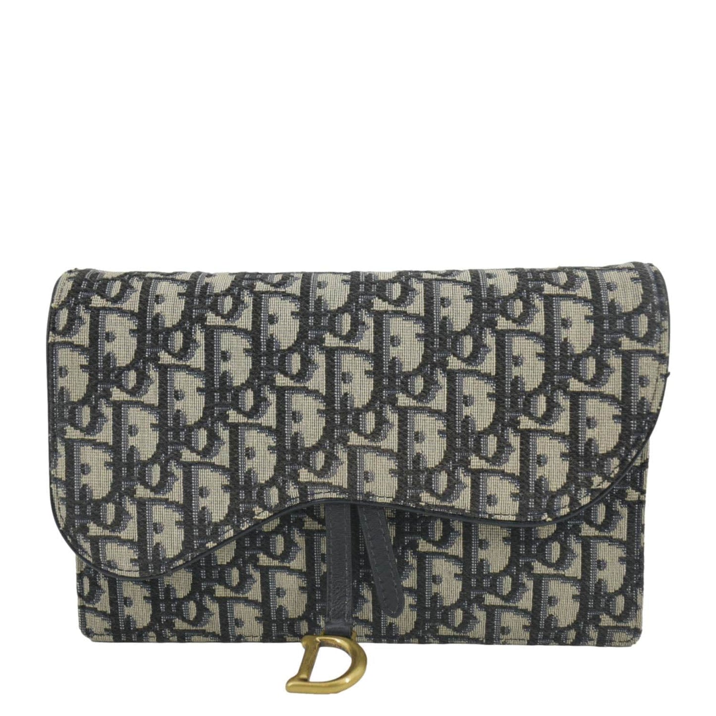 Dior Saddle Oblique Jacquard Pouch Crossbody Bag Navy Blue