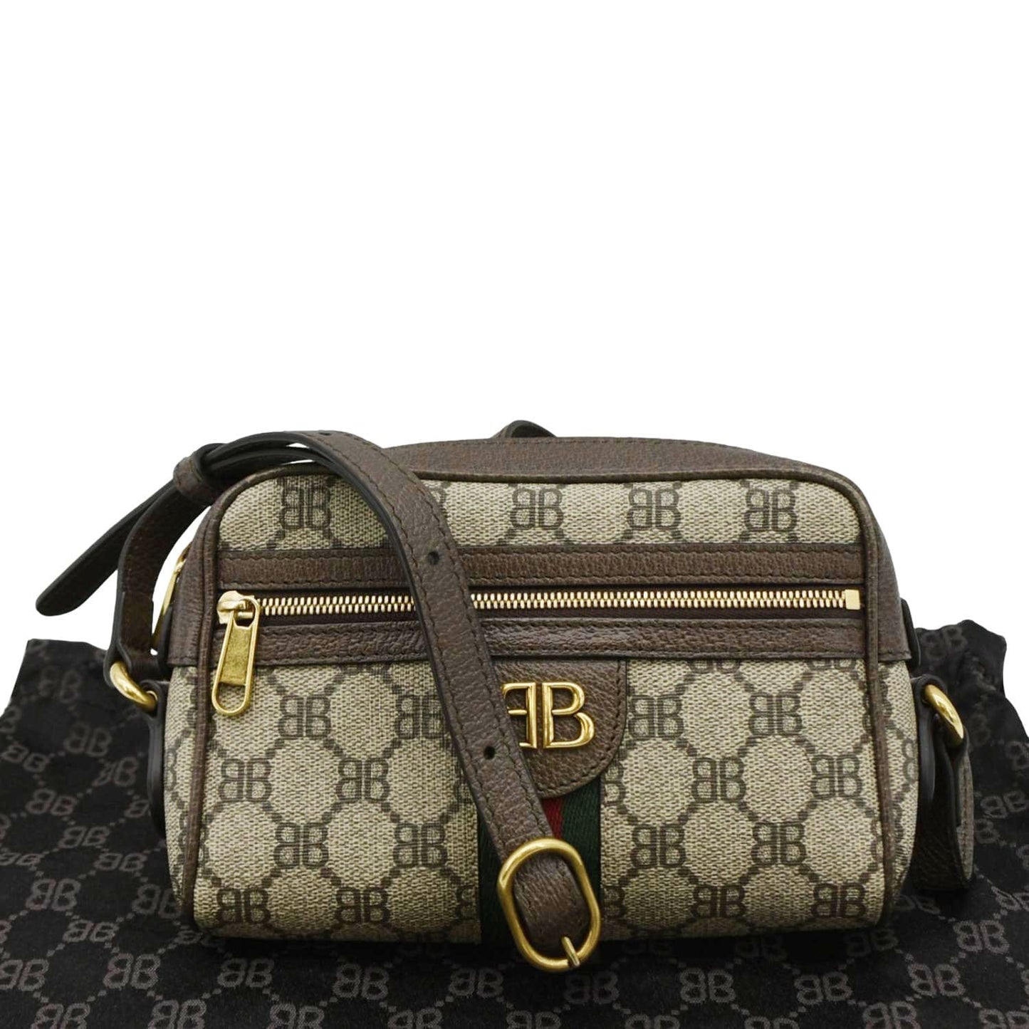 Gucci The Hacker Project Web Bb Supreme Camera Beige Shoulder Bag